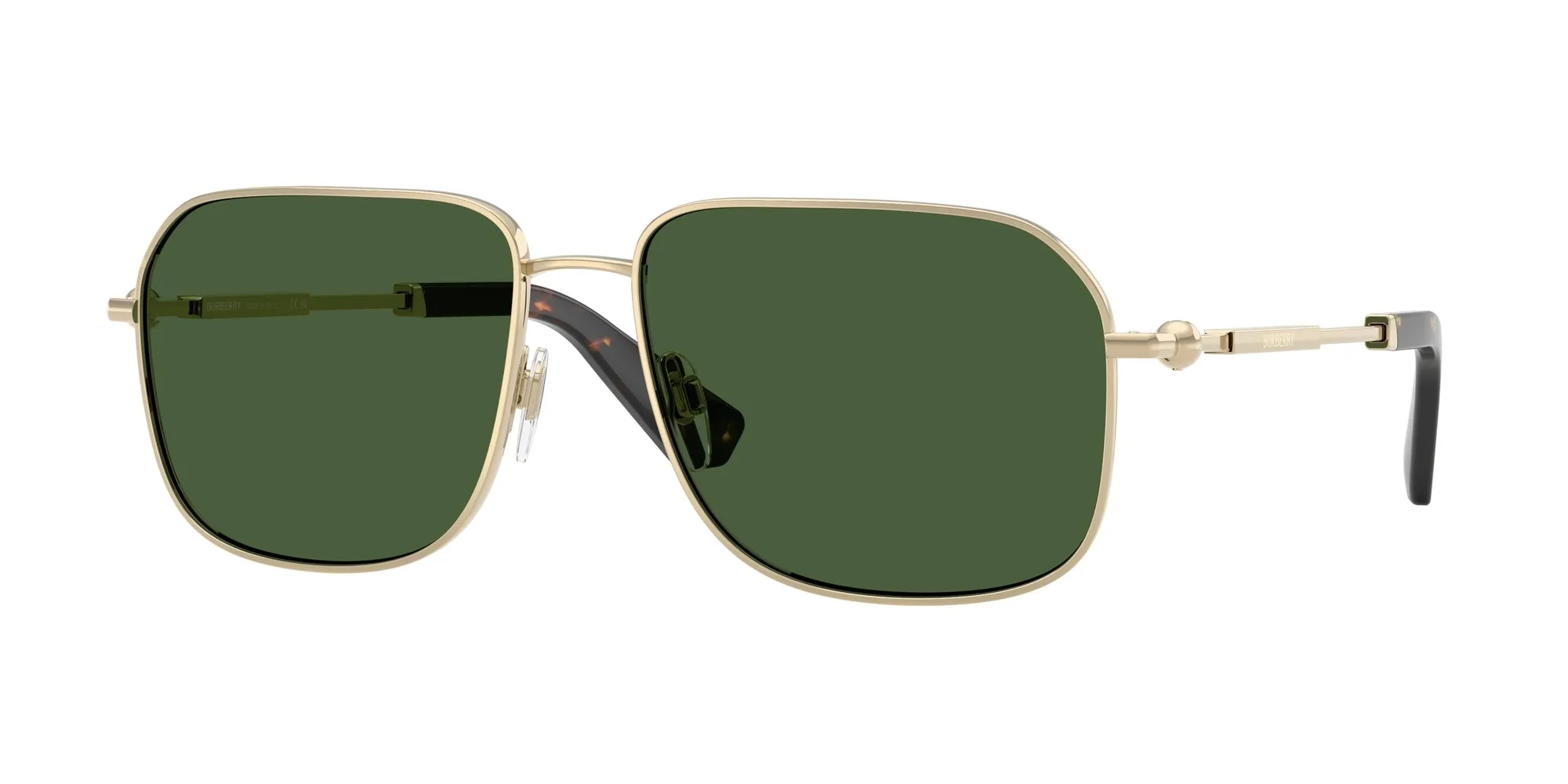 Burberry BE3159 110971 Occhiali da sole Metallo Oro Verde Geometrica Normale - immagine 1