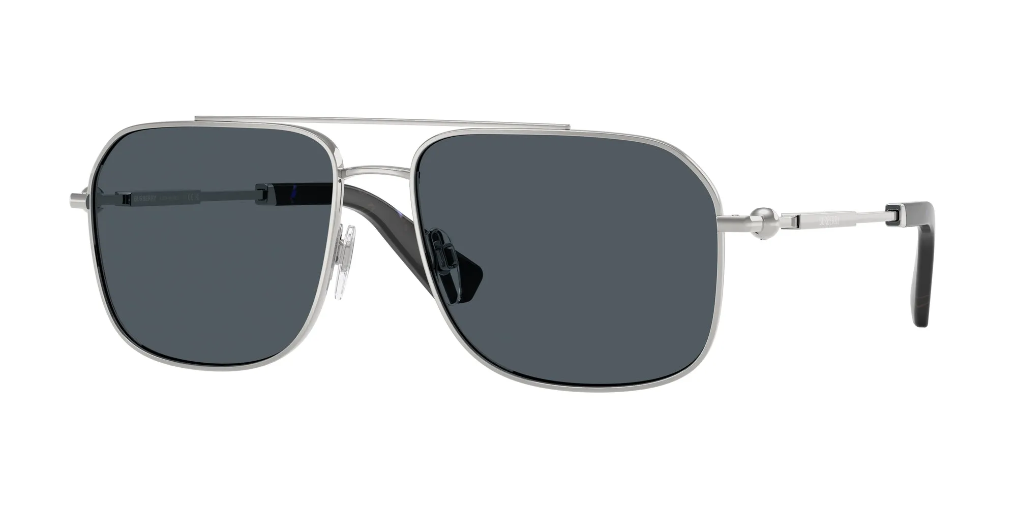 Burberry BE3159 100587 Occhiali da sole Metallo Argento Grigio Squadrata Normale - immagine 1