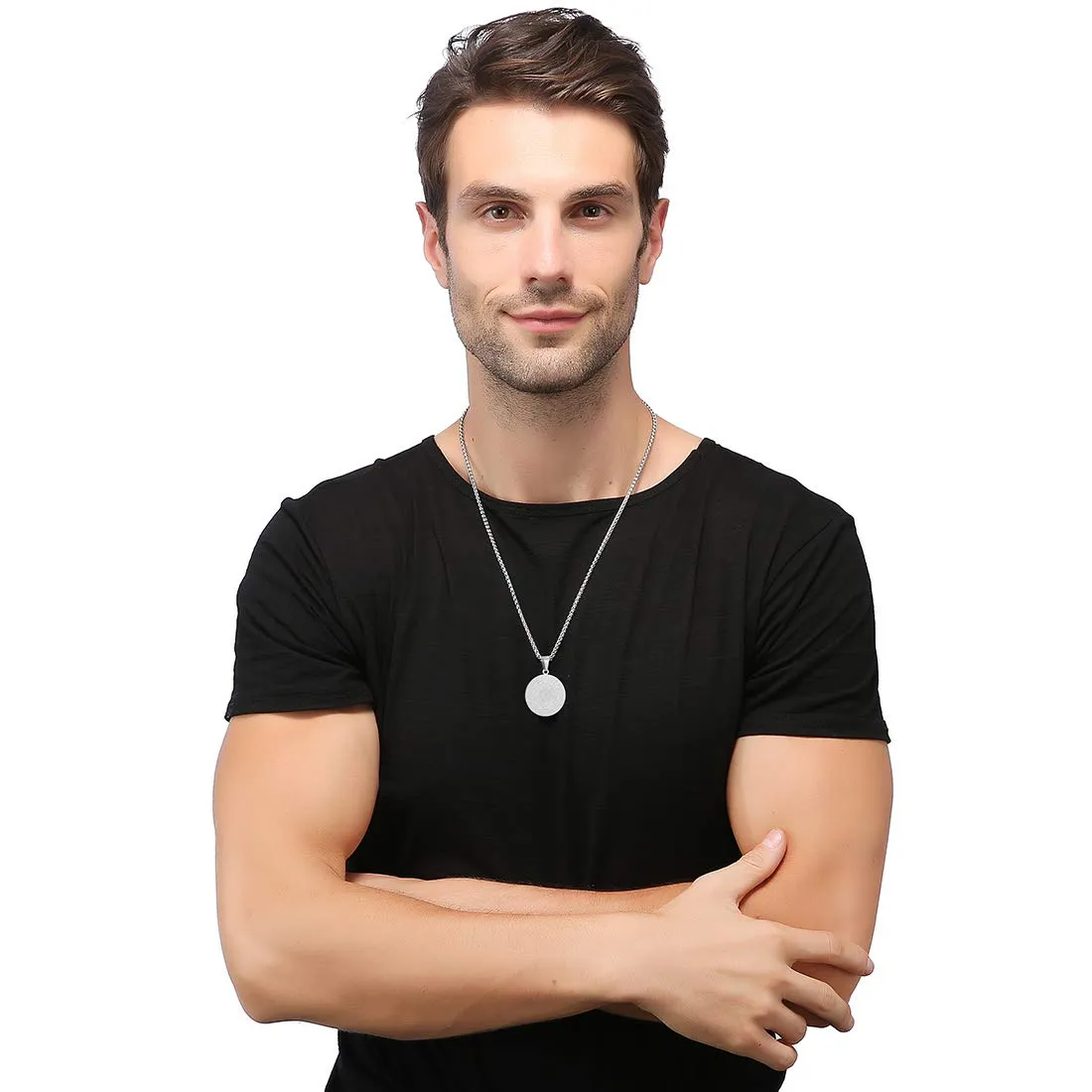 AFSTALR 7 Arcangeli Sigillo Medaglia Talismano Collana per Uomo Donna Salomone Pentagramma Talismano Magia Protezione Amuleto A-argento - immagine 6