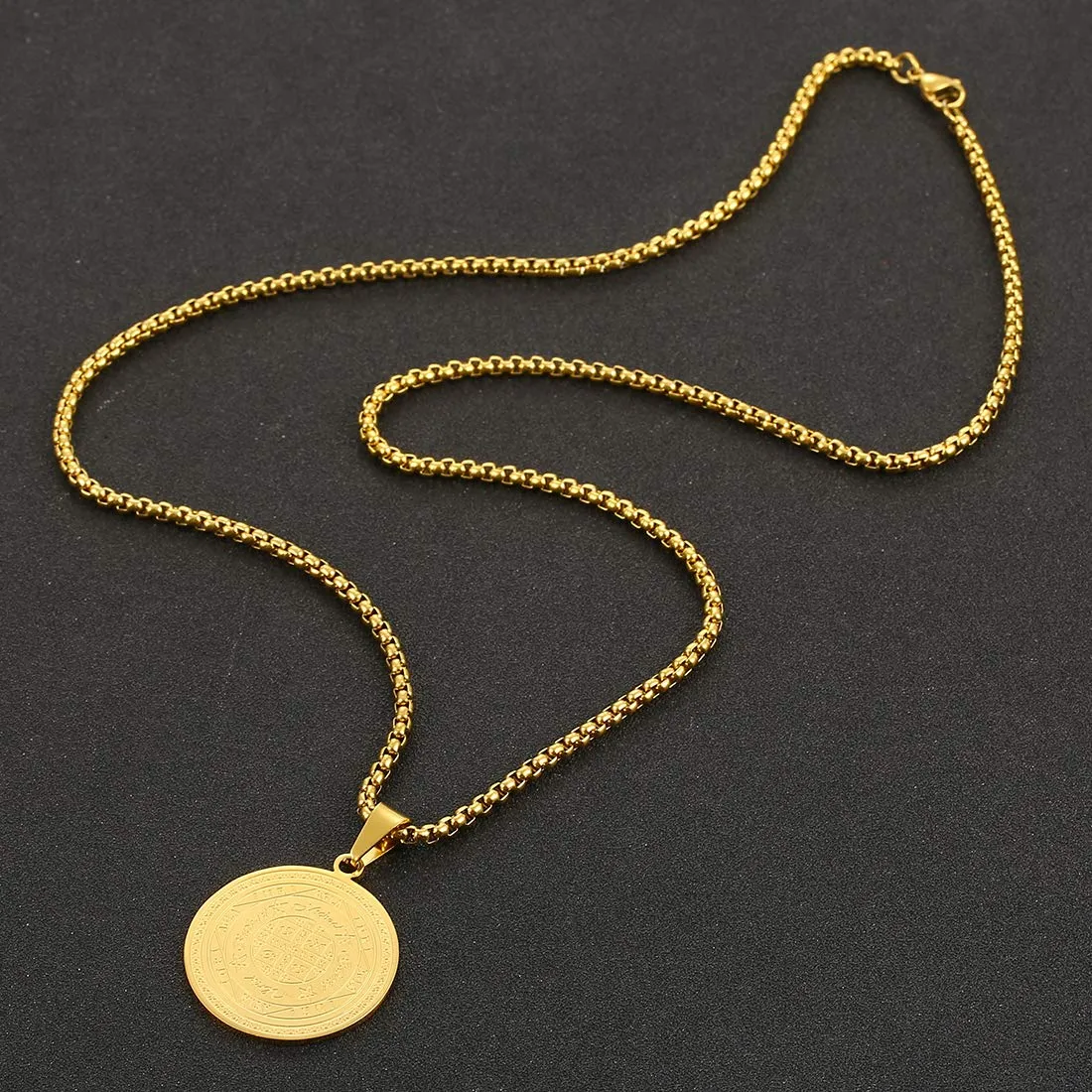 AFSTALR 7 Arcangeli Sigillo Medaglia Talismano Collana per Uomo Donna Salomone Pentagramma Talismano Magia Protezione Amuleto D-oro - immagine 4