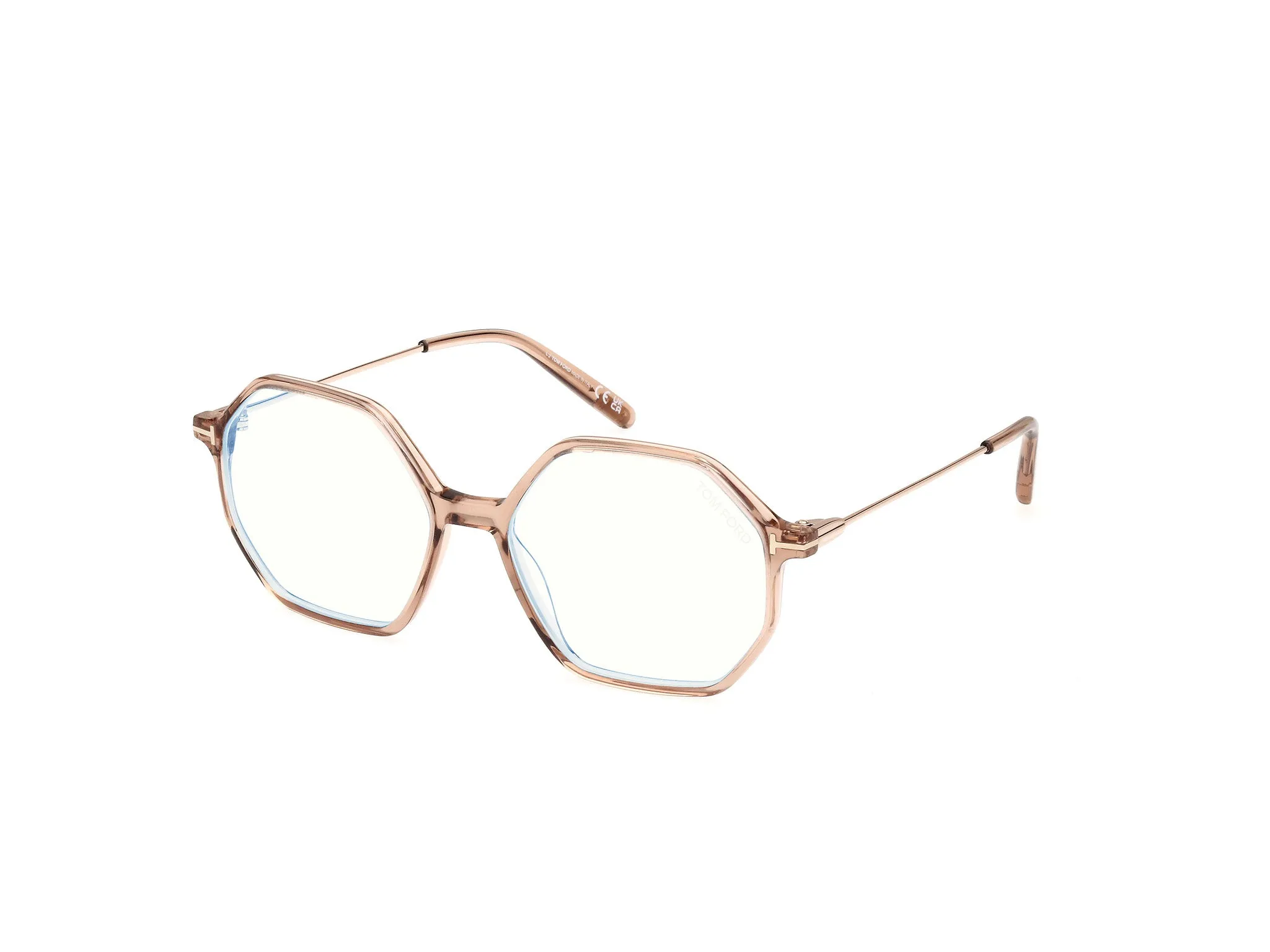 TOM FORD FT5952-B 45 Montature da vista Acetato Marrone Geometrica Normale - immagine 1