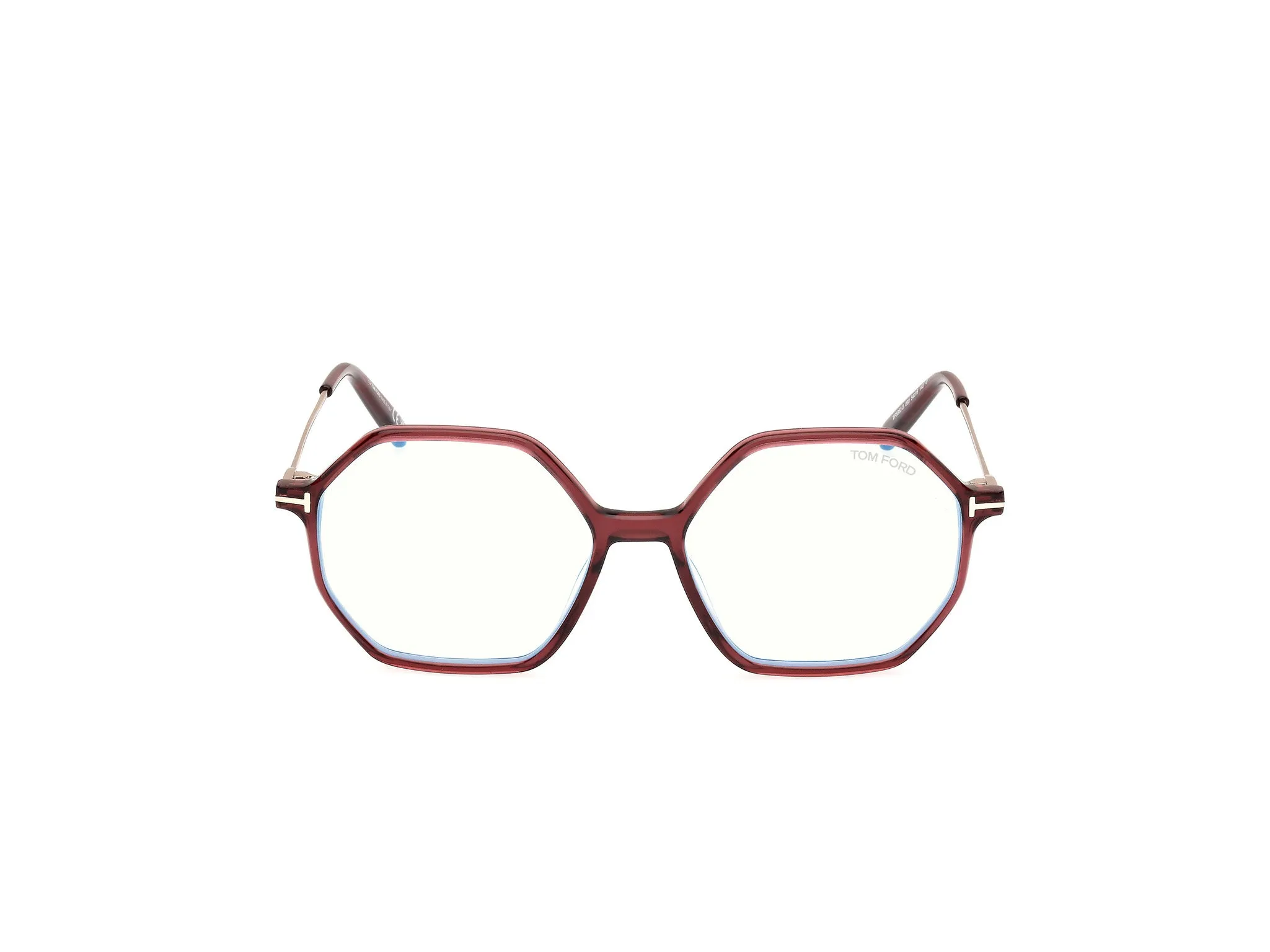 TOM FORD FT5952-B 069 Montature da vista Acetato Bordeaux Geometrica Normale - immagine 2