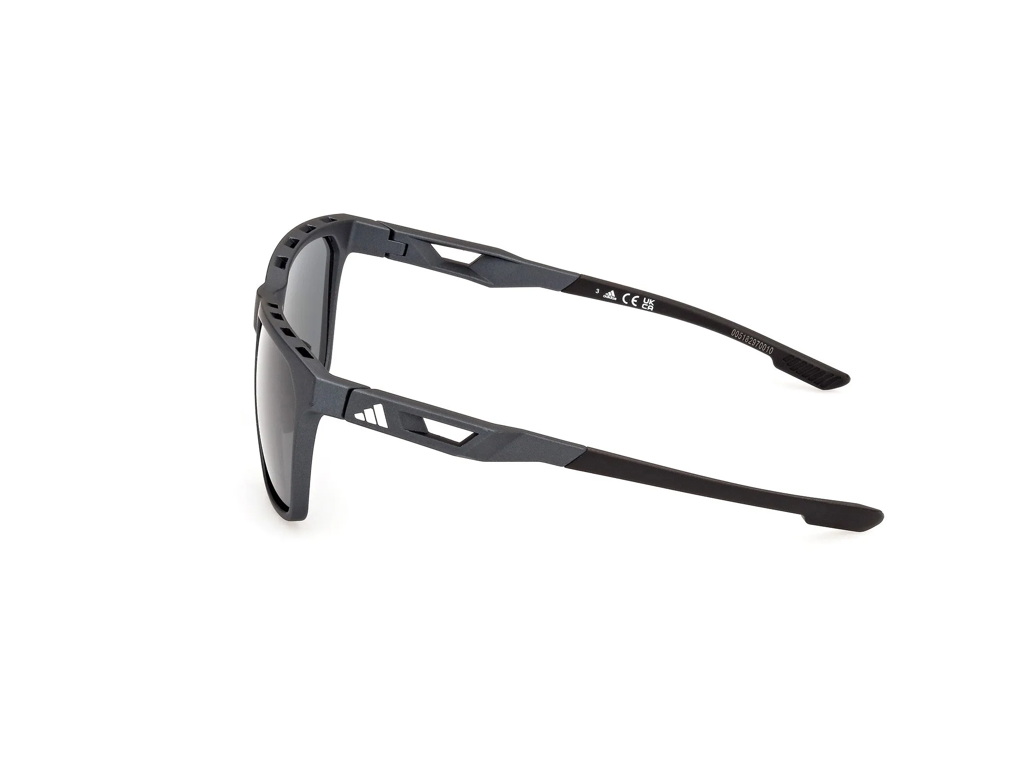 Adidas Sport SP0091 02D Occhiali da sole Iniettato Nero Fumo Squadrata Polarizzata - immagine 3
