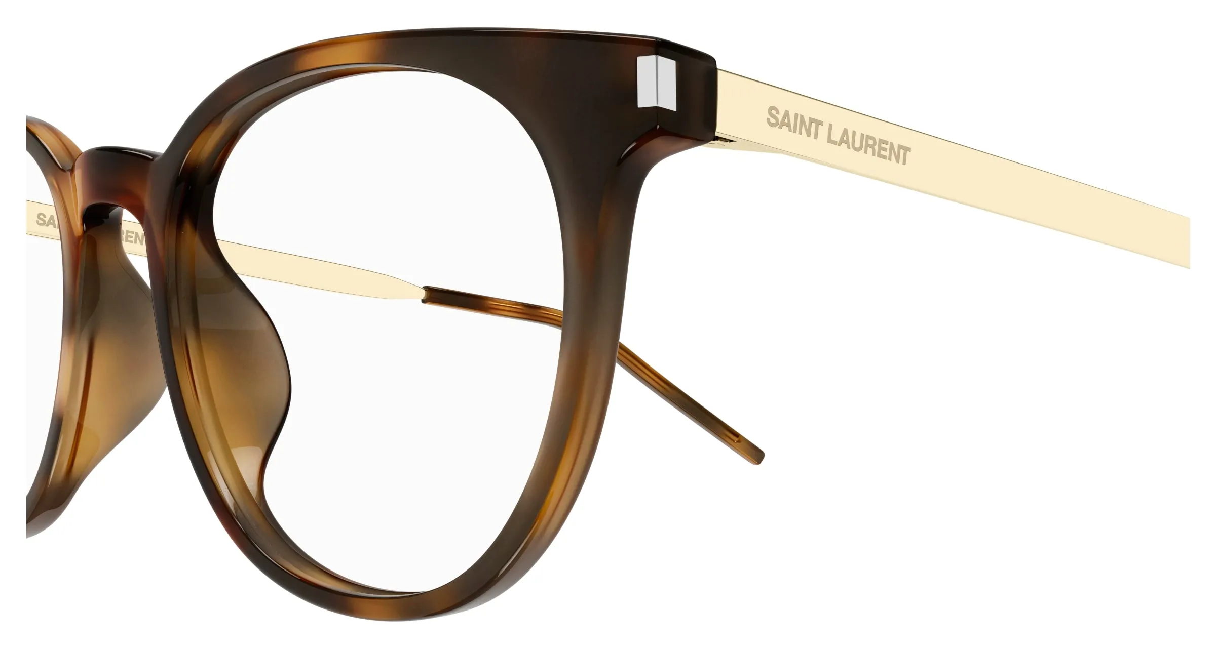 SAINT LAURENT SL 683/F 002 Montature da vista Acetato Havana Trasparente Rotonda - immagine 3