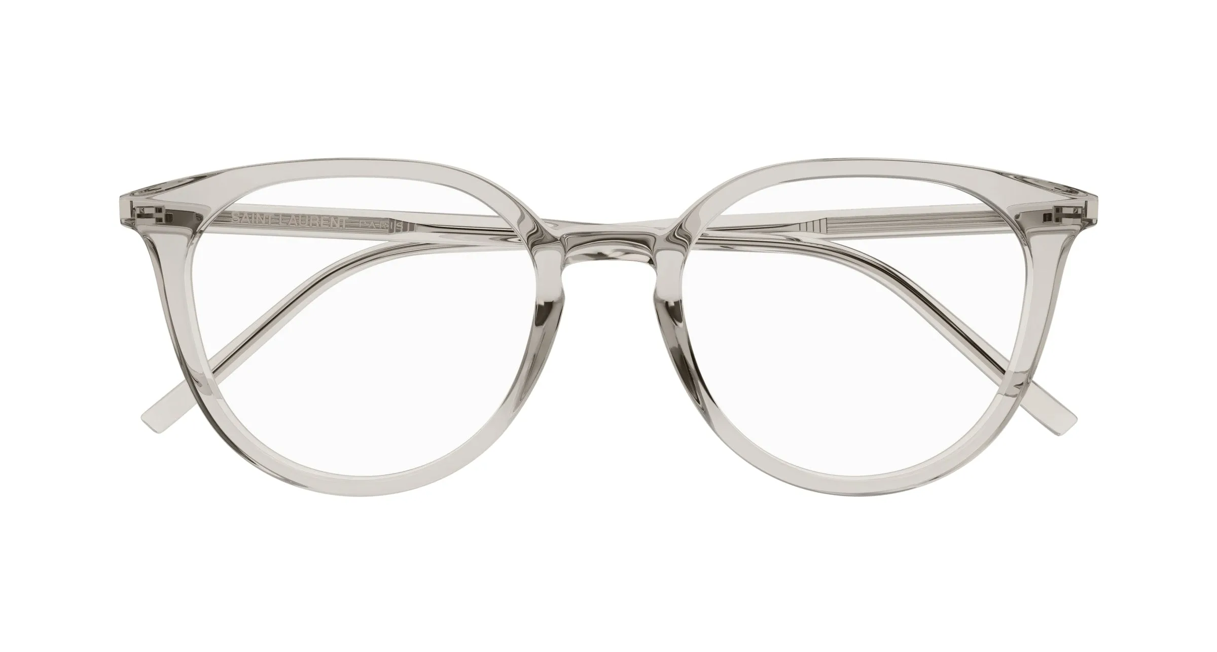 SAINT LAURENT SL 681/F 003 Montature da vista Acetato Beige Trasparente Rotonda - immagine 2