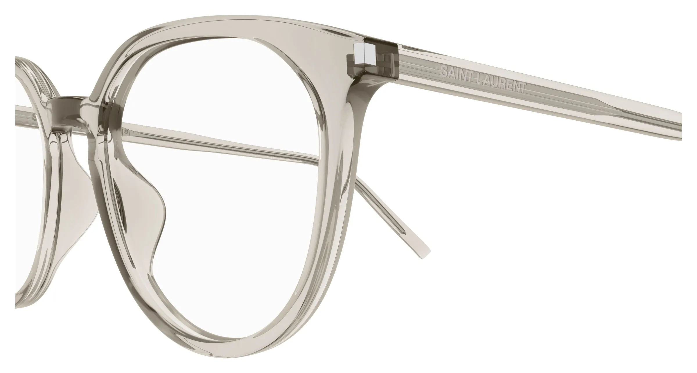 SAINT LAURENT SL 681/F 003 Montature da vista Acetato Beige Trasparente Rotonda - immagine 3