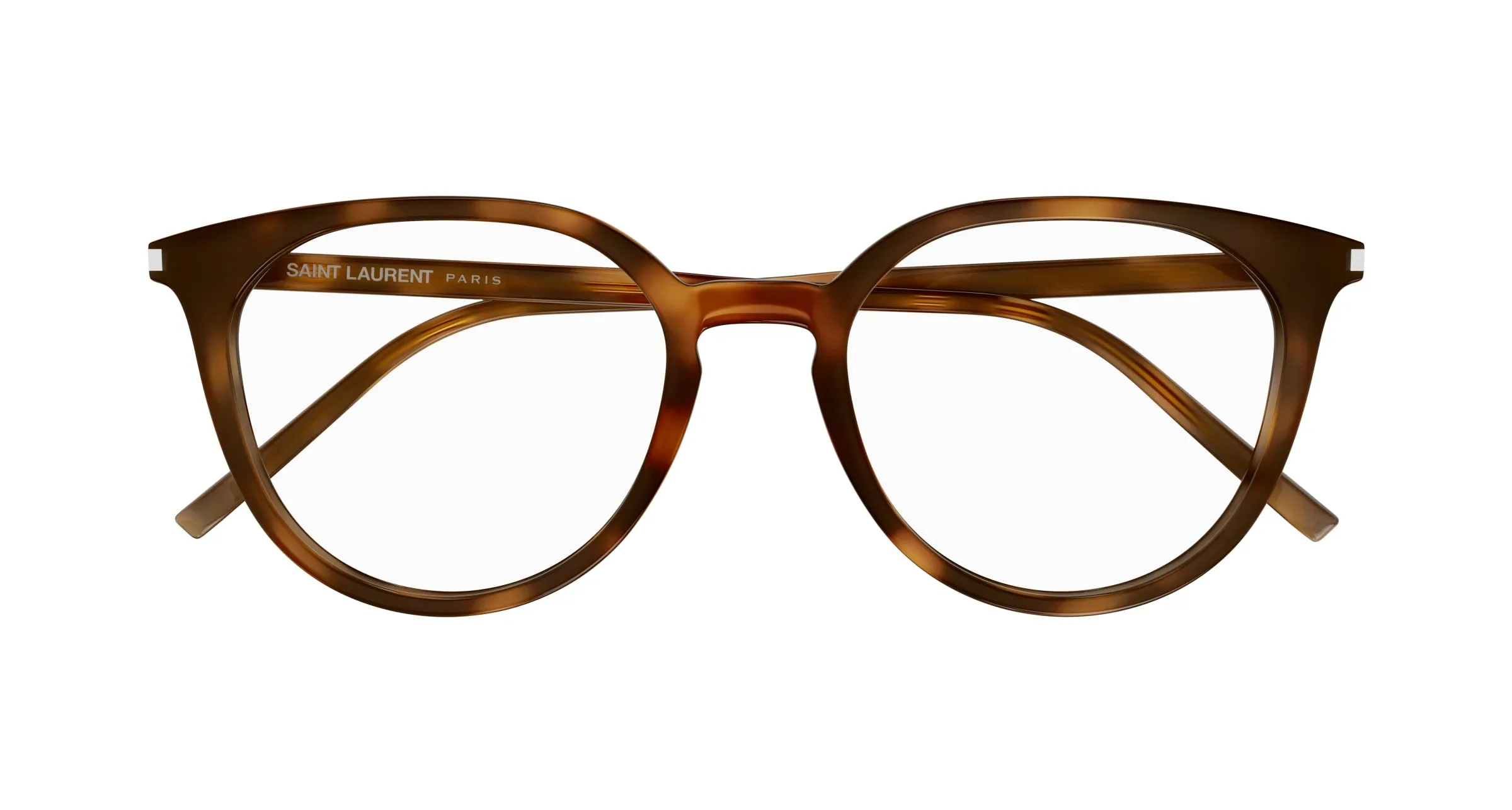 SAINT LAURENT SL 681/F 002 Montature da vista Acetato Havana Trasparente Rotonda - immagine 2