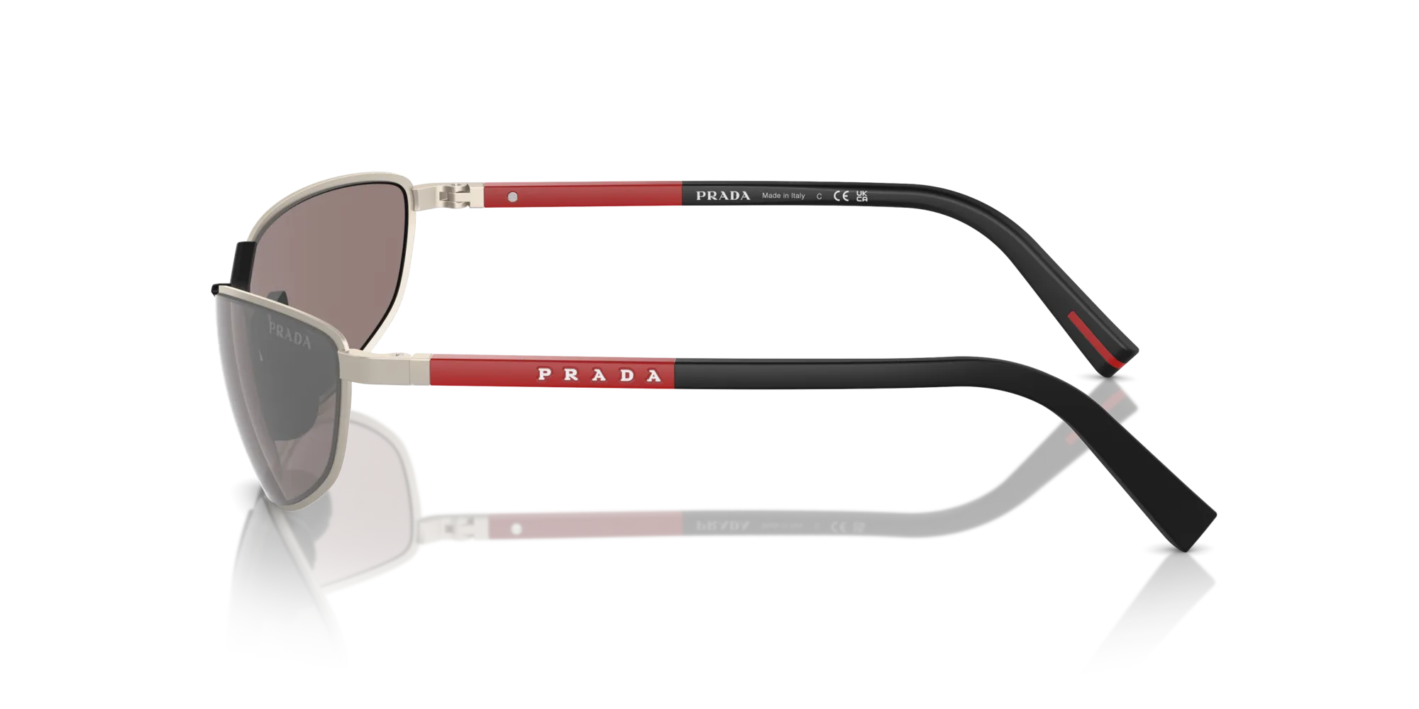 Prada Linea Rossa PS 55ZS 18X80I Occhiali da sole Metallo Marrone Geometrica Normale - immagine 4