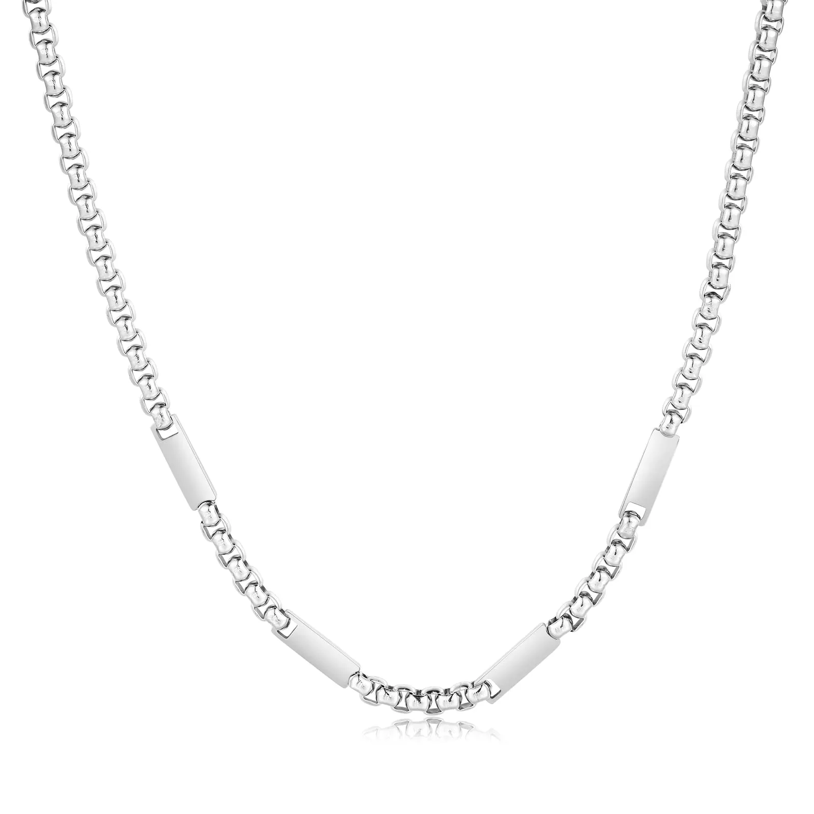 ALBERTBAND Collana da Uomo Personalizzata Collana in Acciaio inox con Nome Regalo per Uomo Festa del papà San Valentino Natale (Argento-4 nome) - immagine 7