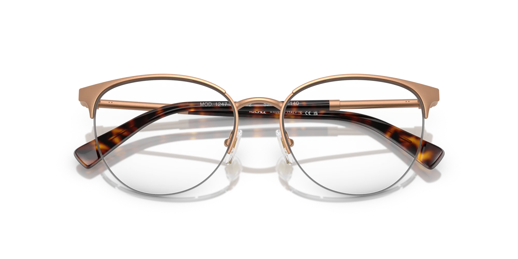 Versace VE1247 1412 Montature da vista Metallo Rosa Trasparente Pantos Normale - immagine 2