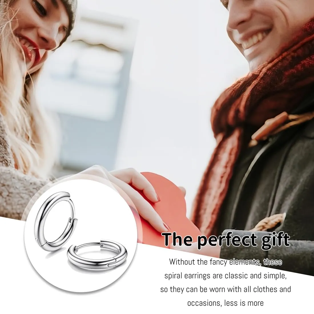 JEYORZY 3 paia di orecchini Argento a cerchio per uomini e donne, Orecchini Acciaio Inossidabile per Cartilagine, leggeri, cartilagine, ipoallergenico, 8-12 mm, Acciaio Inossidabile Piccoli, Argento - immagine 6