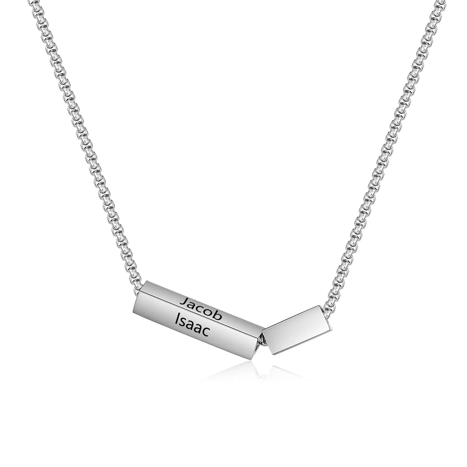 ALBERTBAND Collana da Uomo Personalizzata Collana in Acciaio inox con Nome Regalo per Uomo Festa del papà San Valentino Natale (Argento) - immagine 1