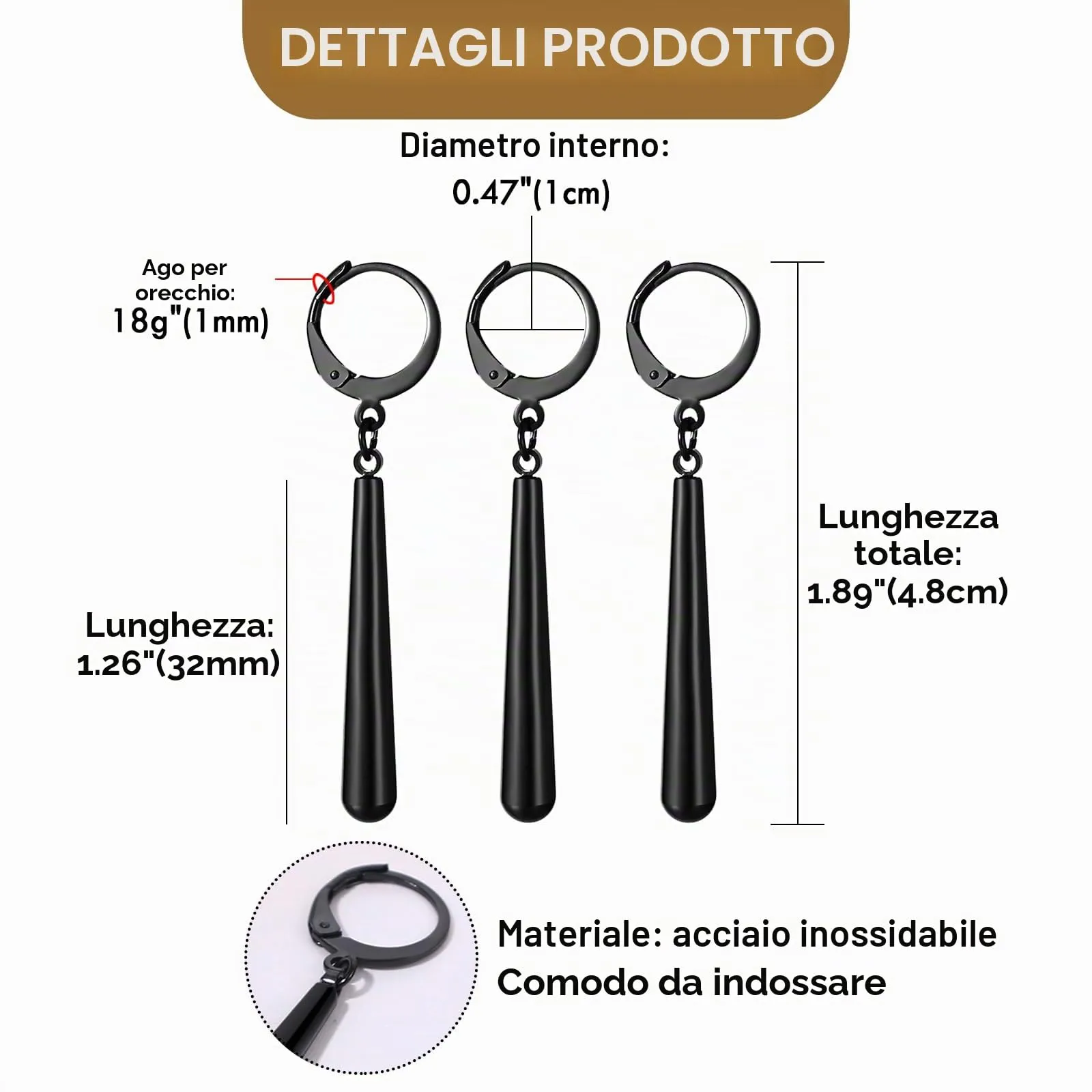 JewelryWe One Piece orecchini da uomo in acciaio inox Roronoa Zoro orecchini a cerchio Huggie orecchini clip on orecchini pendenti anime cosplay gioielli per gli amanti degli anime di Lorenor Zorro - immagine 2