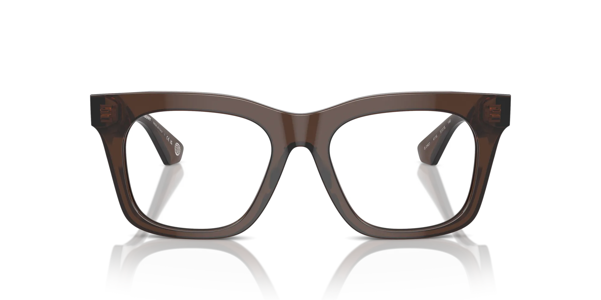 Burberry BE2407 4116 Montature da vista Acetato Marrone Trasparente Squadrata Normale - immagine 3