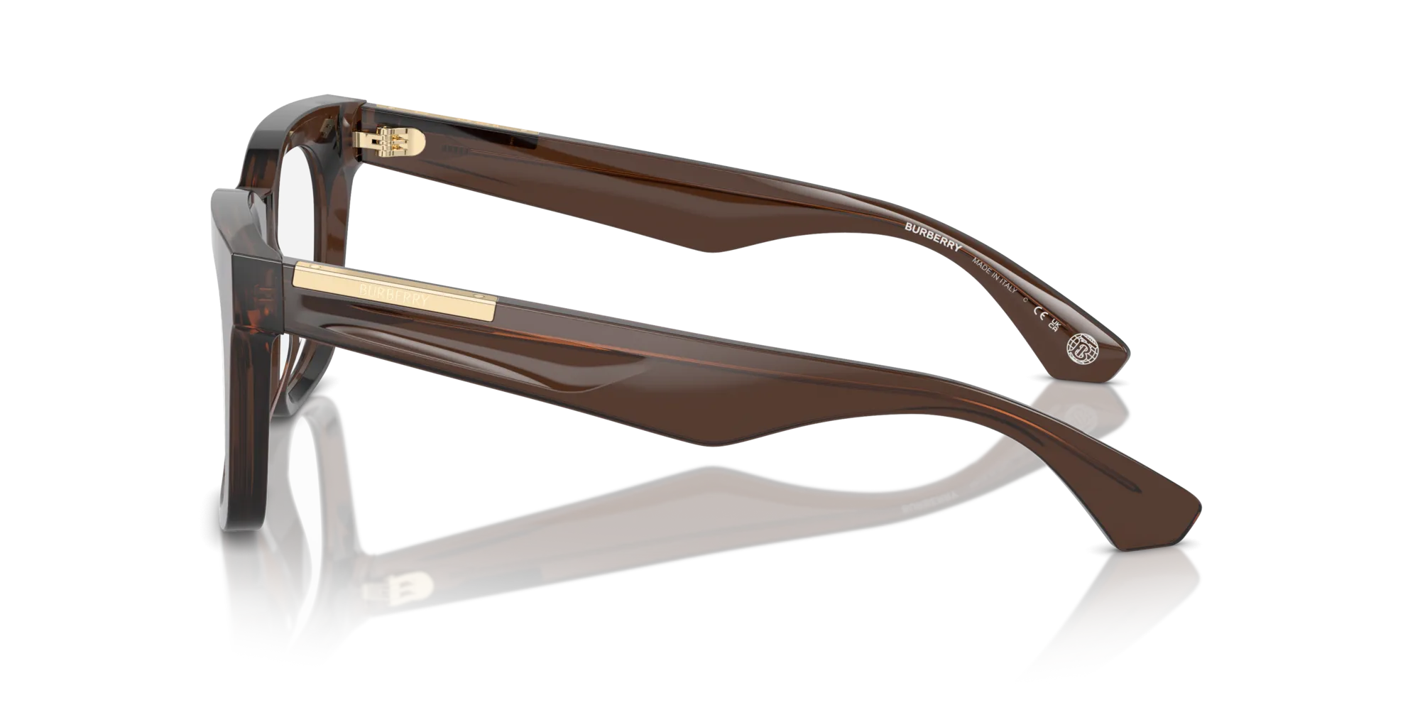 Burberry BE2407 4116 Montature da vista Acetato Marrone Trasparente Squadrata Normale - immagine 4