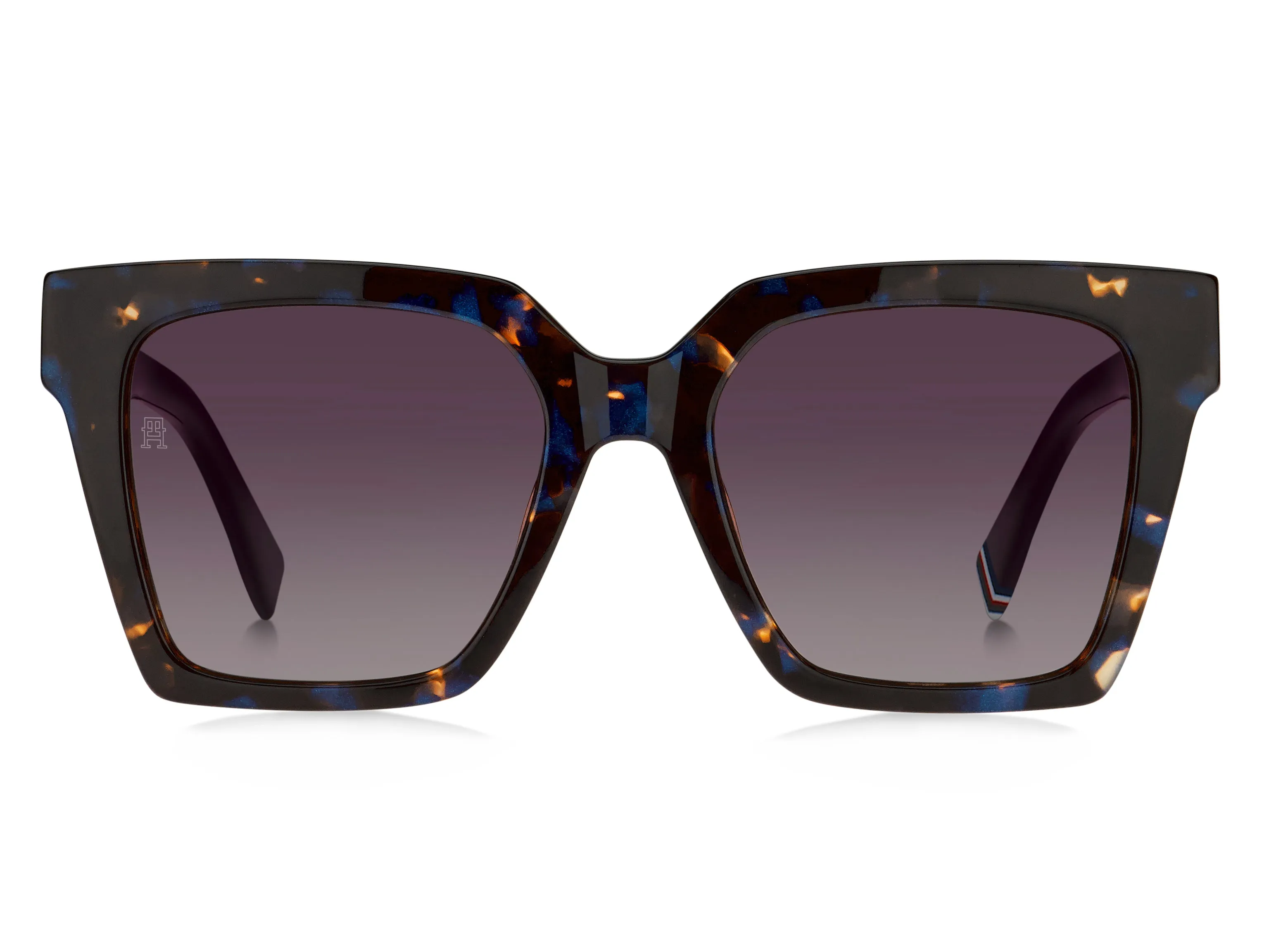 Tommy Hilfiger TH 2100/S JBW/3X Occhiali da sole Acetato Havana/Blu Bordeaux Squadrata Sfumato - immagine 2