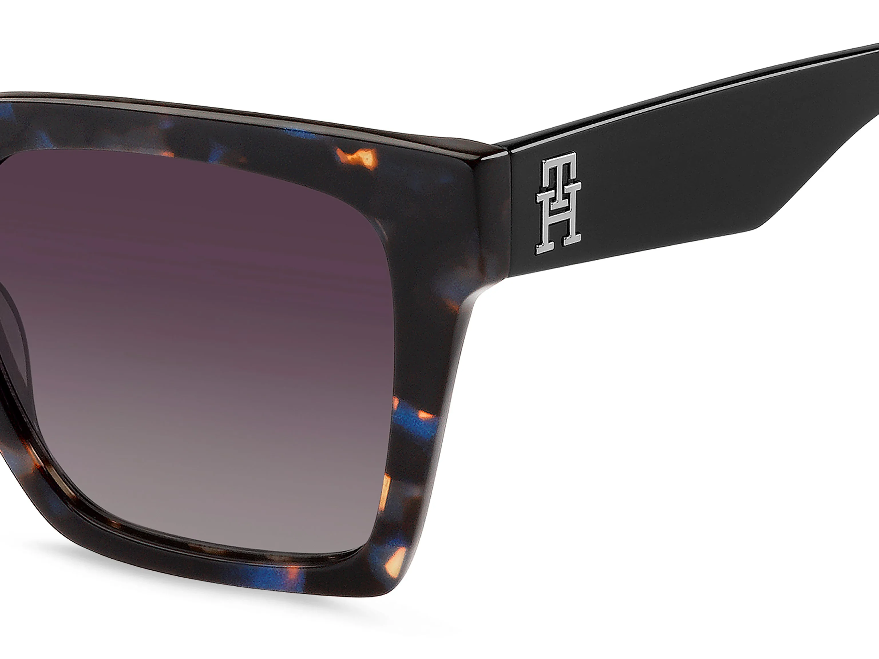 Tommy Hilfiger TH 2100/S JBW/3X Occhiali da sole Acetato Havana/Blu Bordeaux Squadrata Sfumato - immagine 3