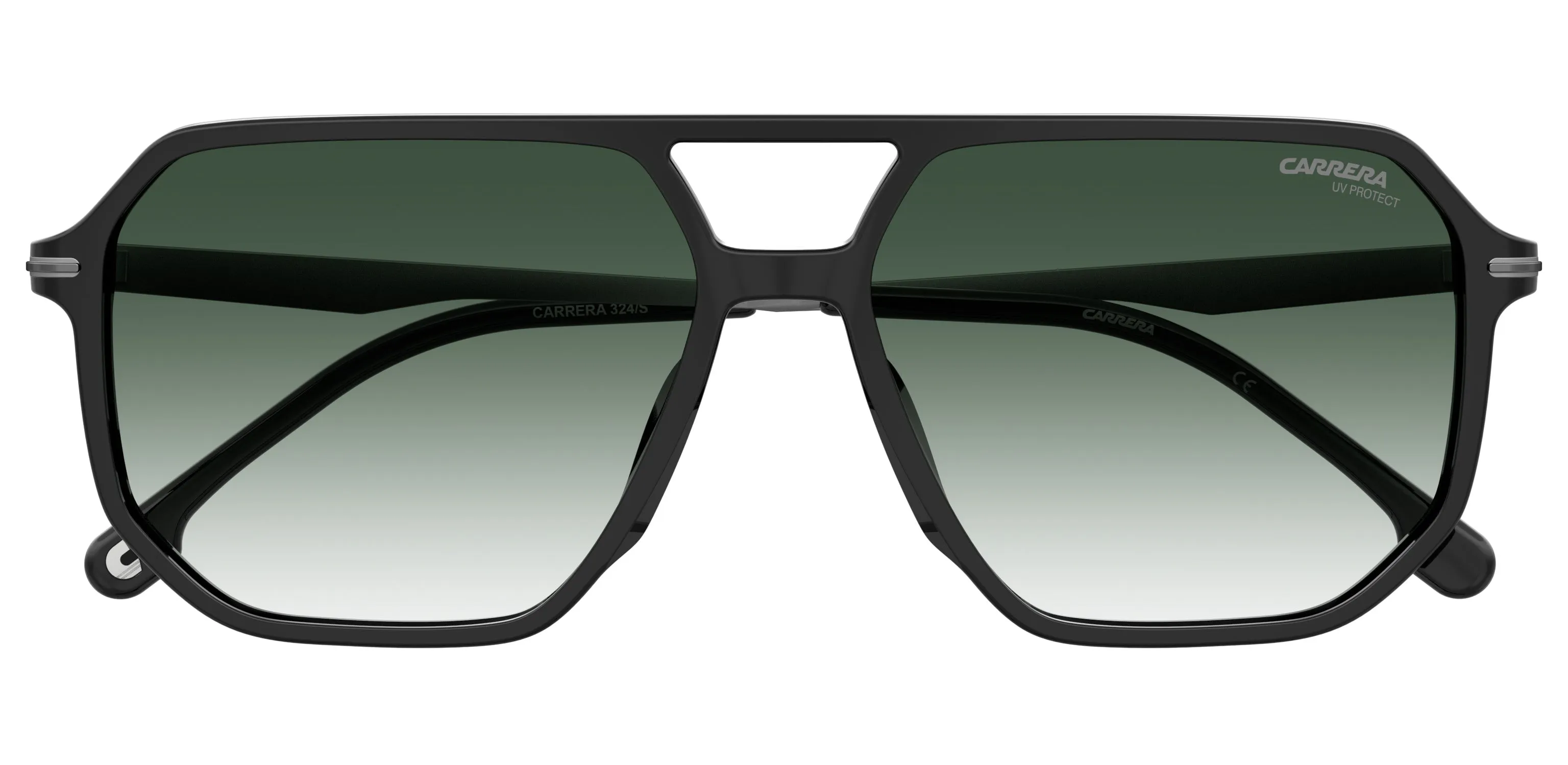 Carrera CARRERA 324/S 08A/WJ Occhiali da sole Acetato Nero Grigio Geometrica Polarizzata Sfumato - immagine 2