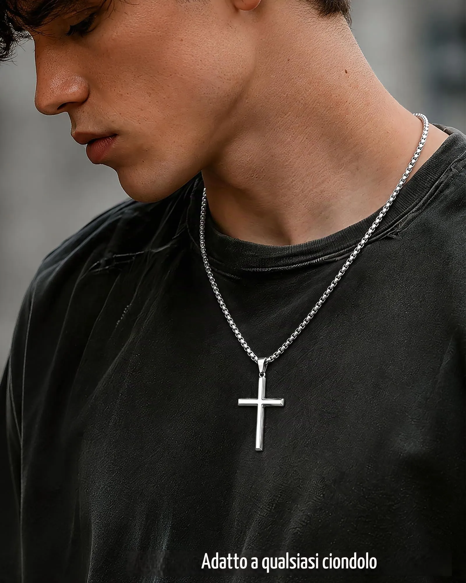 ZHESHY Collana Uomo Acciaio Inossidabile 18K Oro Argento Catena Di Cuban Chain Venezia Scatola Corda Ritorta Collane Gioielli Regalo Uomo E Donna Larghezza 3/4/5/5.5/6mm Lunghezza 46-61cm - immagine 9
