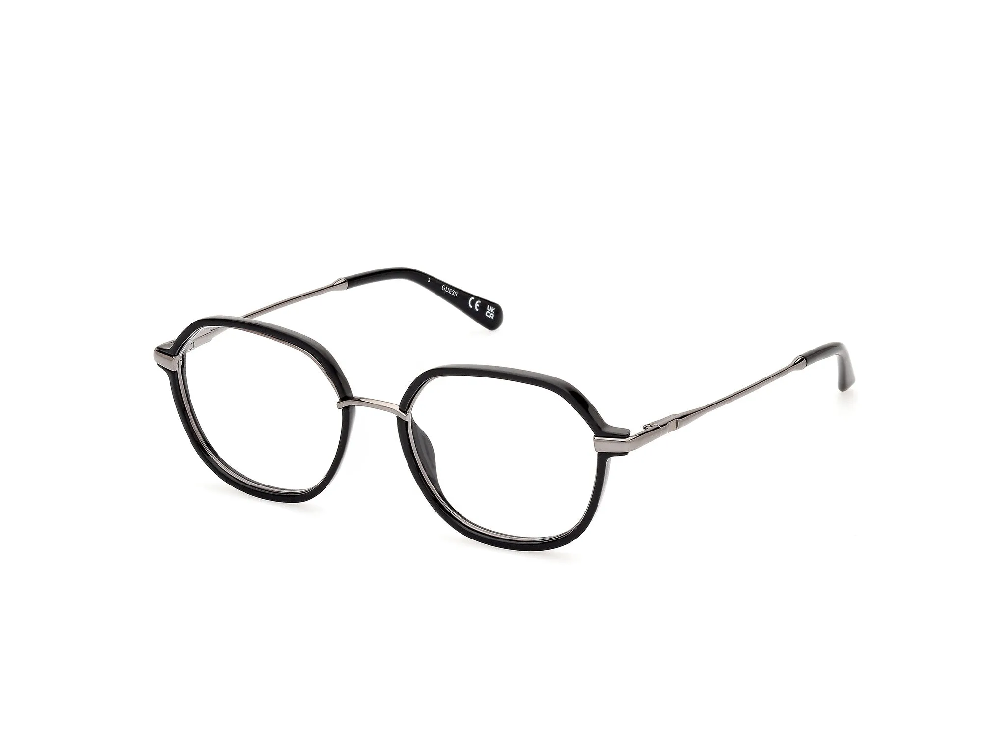 Guess GU50098 1 Montature da vista Iniettato Nero Rotonda Normale - immagine 1