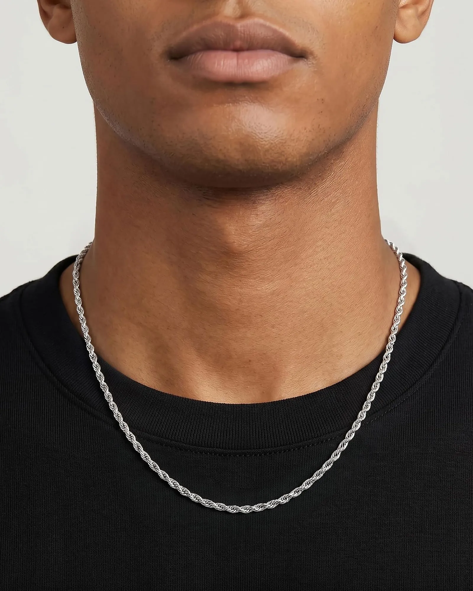 ZHESHY Collana Uomo Acciaio Inossidabile 18K Oro Argento Catena Di Cuban Chain Venezia Scatola Corda Ritorta Collane Gioielli Regalo Uomo E Donna Larghezza 3/4/5/5.5/6mm Lunghezza 46-61cm - immagine 9