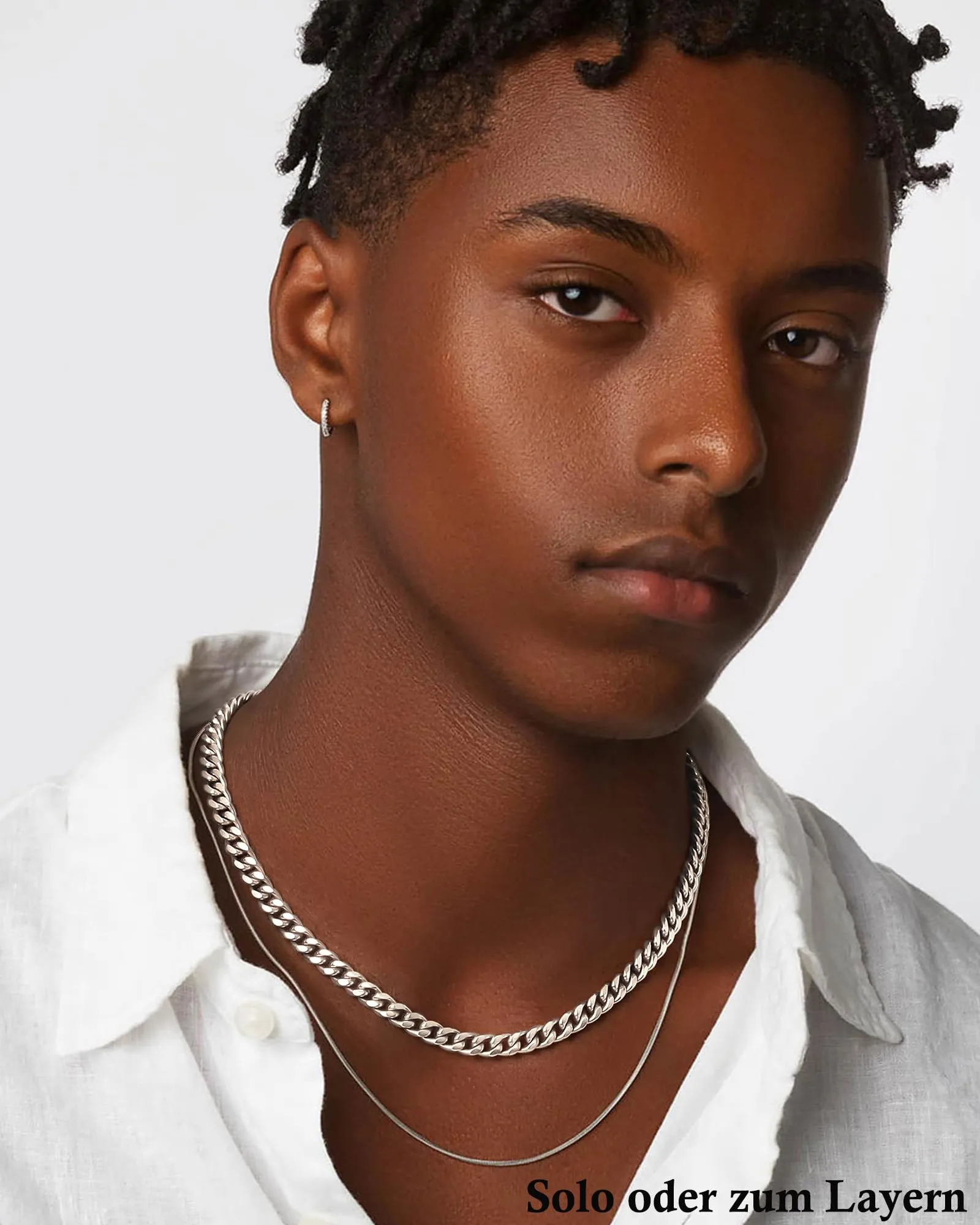 ZHESHY Collana Uomo Acciaio Inossidabile 18K Oro Argento Catena Di Cuban Chain Venezia Scatola Corda Ritorta Collane Gioielli Regalo Uomo E Donna Larghezza 3/4/5/5.5/6mm Lunghezza 46-61cm - immagine 9
