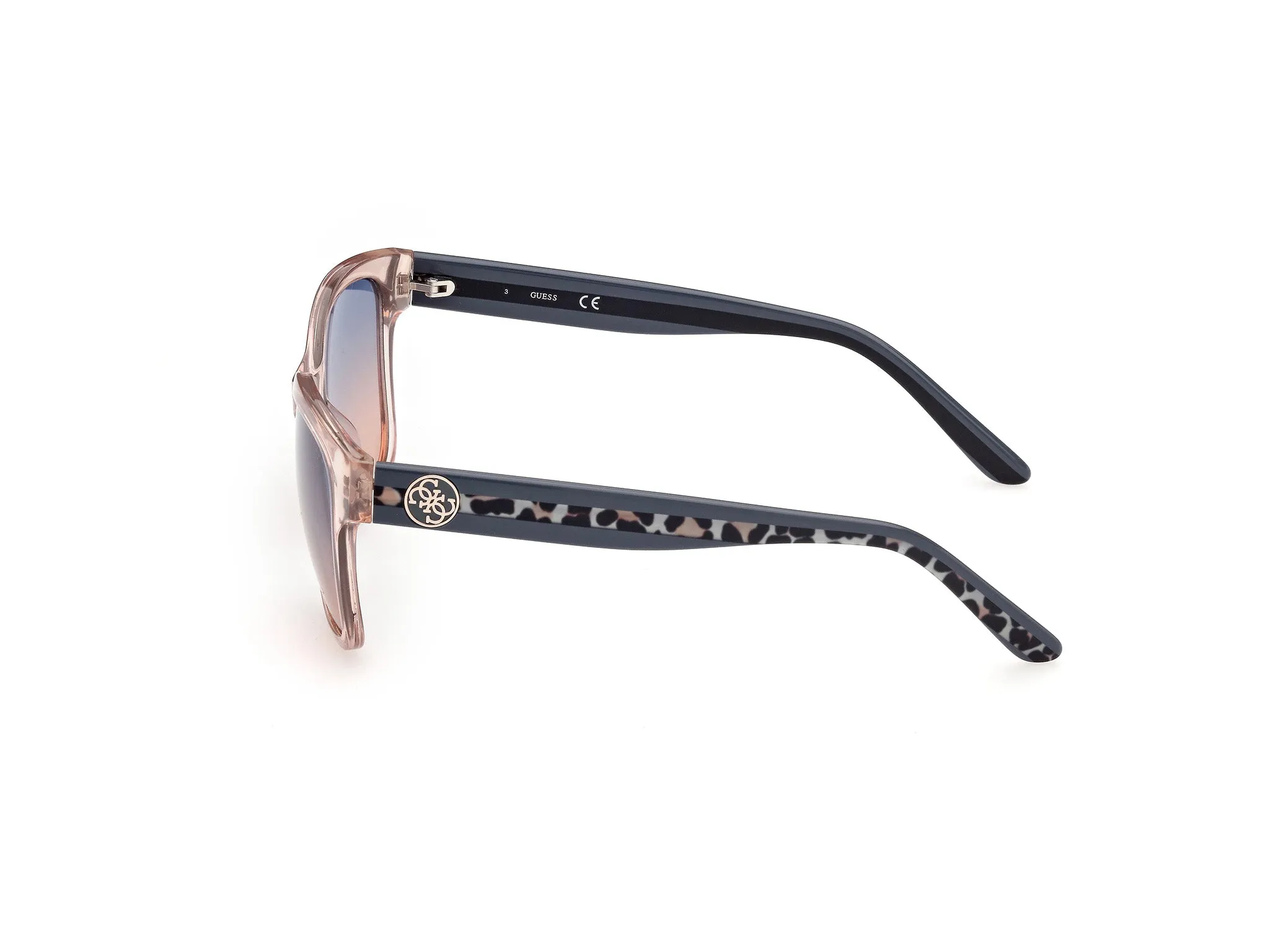 Guess GU7823 57W Occhiali da sole Iniettato Beige Blu Squadrata Normale Sfumato - immagine 2