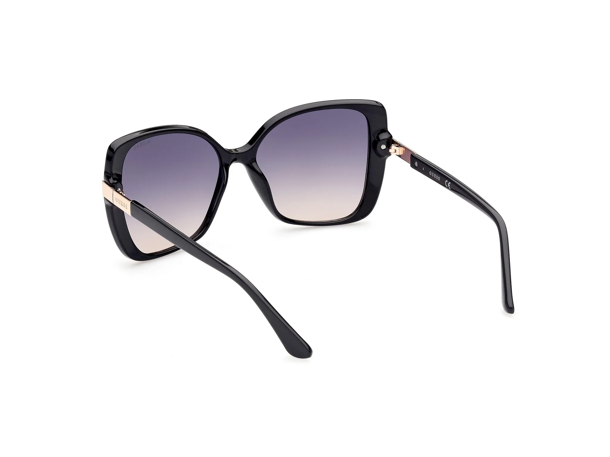 Guess GU7820 01B Occhiali da sole Iniettato Nero Fumo Farfalla Normale Sfumato - immagine 4