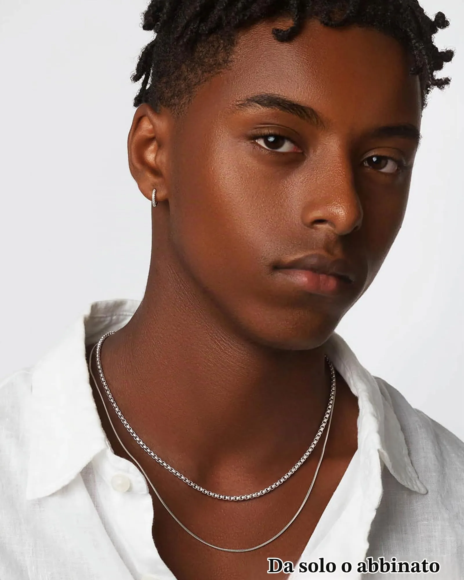 ZHESHY Collana Uomo Acciaio Inossidabile 18K Oro Argento Catena Di Cuban Chain Venezia Scatola Corda Ritorta Collane Gioielli Regalo Uomo E Donna Larghezza 3/4/5/5.5/6mm Lunghezza 46-61cm - immagine 8