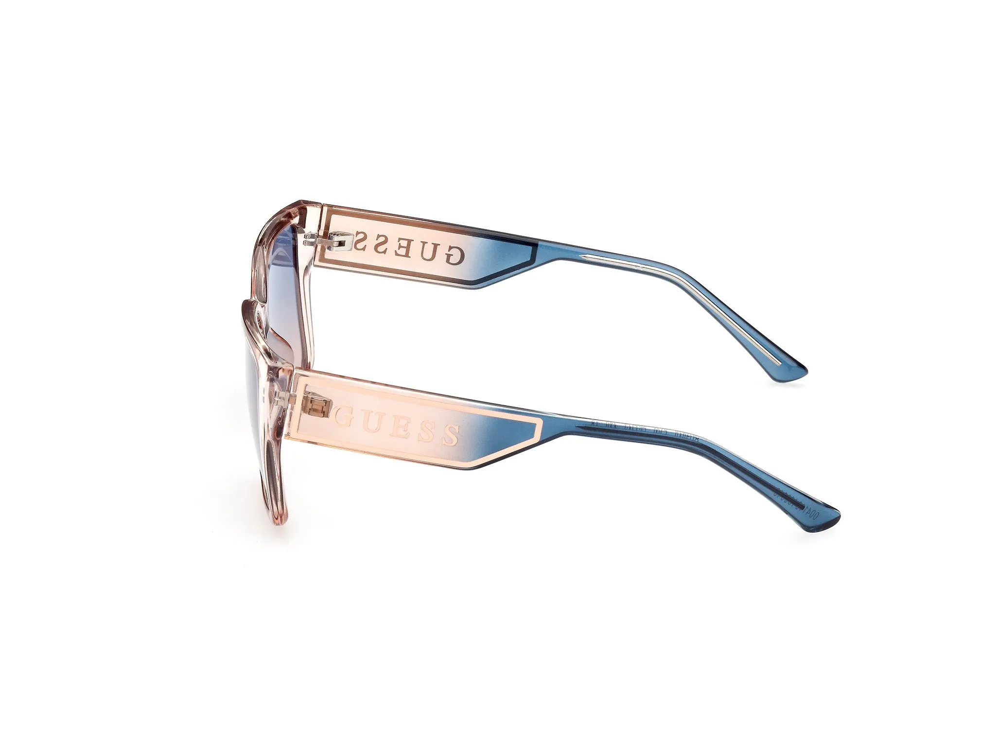 Guess GU7818 57W Occhiali da sole Iniettato Beige Blu Squadrata Normale Sfumato - immagine 2