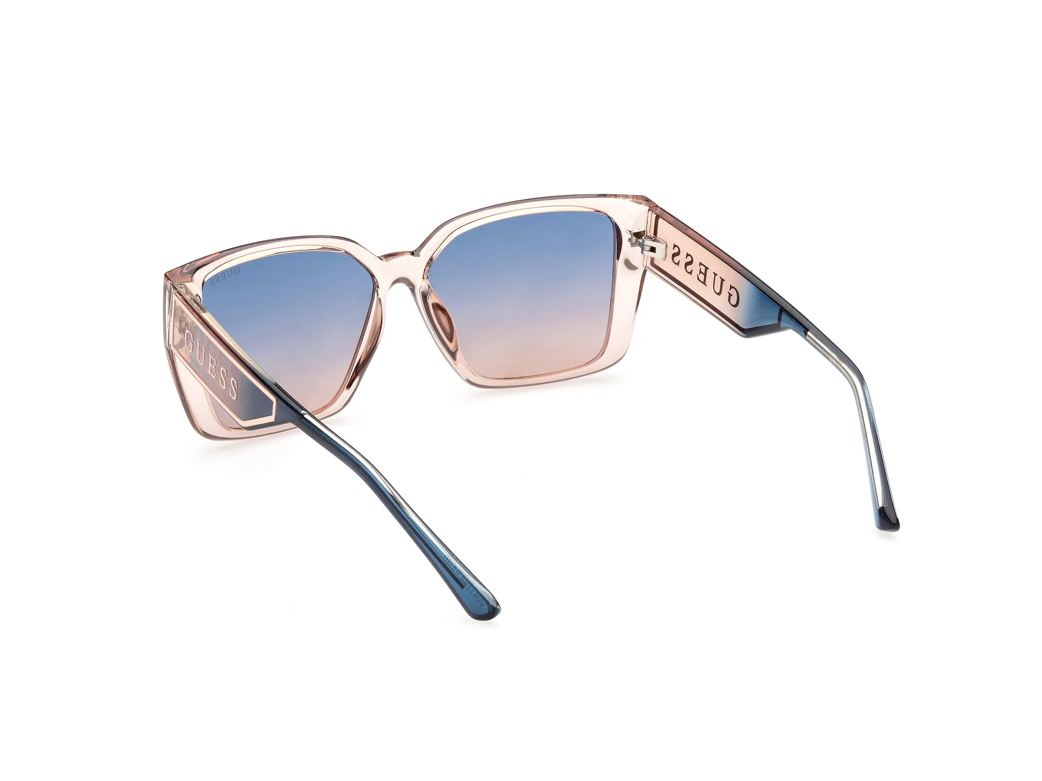 Guess GU7818 57W Occhiali da sole Iniettato Beige Blu Squadrata Normale Sfumato - immagine 4