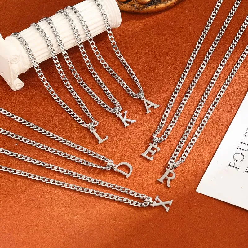 SEFORICO Collana con iniziale da uomo, collana personalizzata per fidanzato, fratello, figlio, regalo di compleanno per uomini, collane a catena cubana per ragazzi e uomini, gioielli da 4 mm e 50 cm - immagine 6