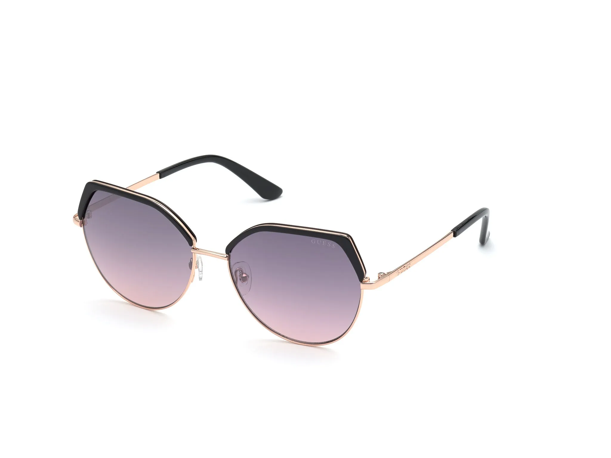 Guess GU7736 01U Occhiali da sole Metallo Nero Bordeaux Geometrica Normale Specchiato - immagine 1