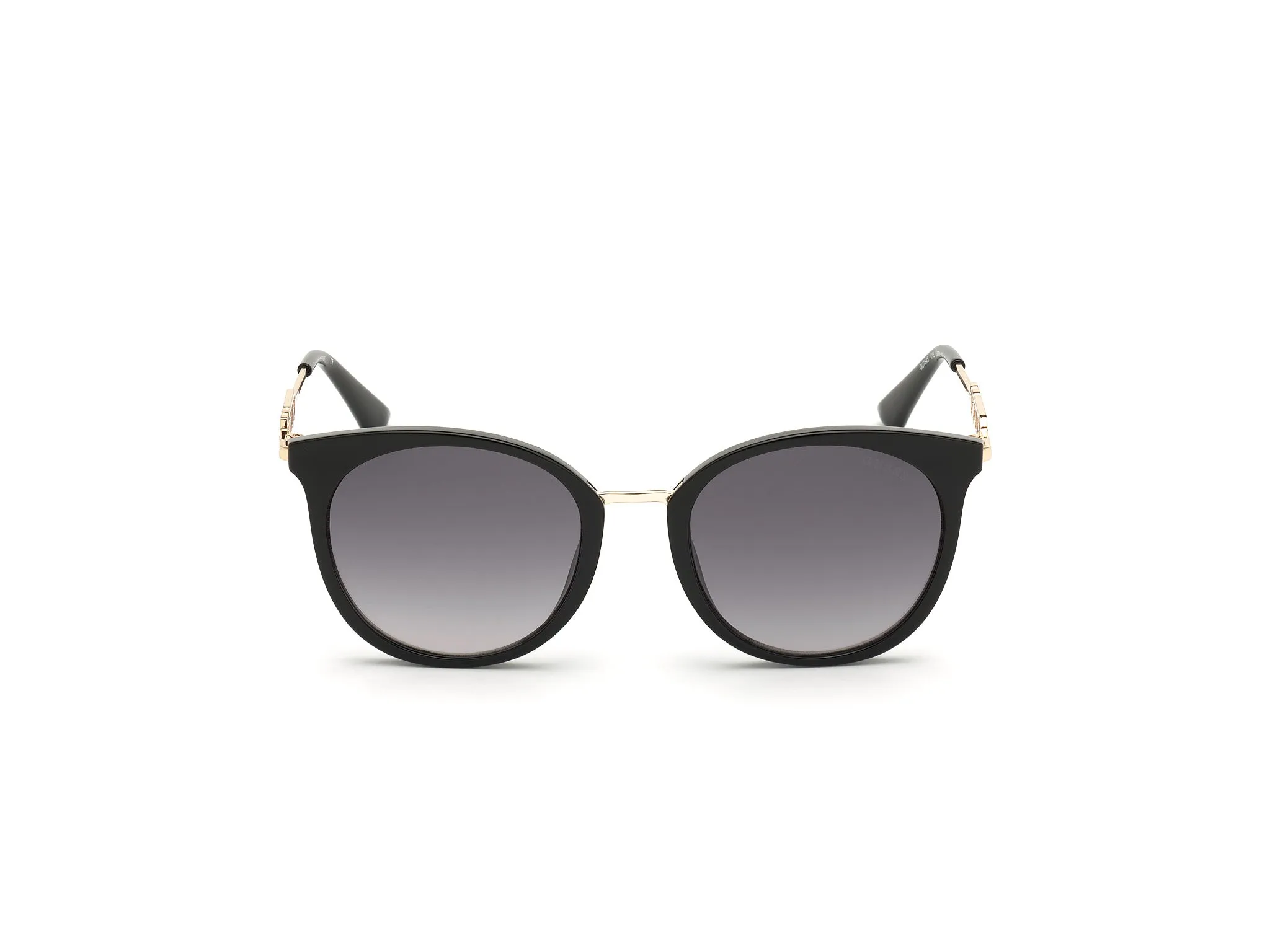 Guess GU7645 01B Occhiali da sole Iniettato Nero Fumo Rotonda Normale Sfumato - immagine 3