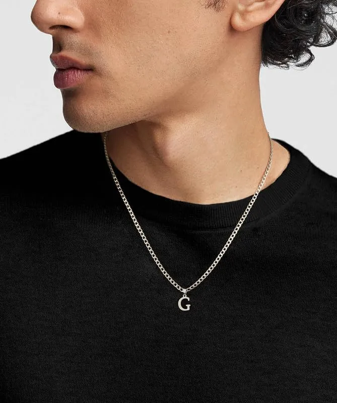 SEFORICO Collana con Iniziale da Uomo - Collana Personalizzata per Fidanzato Fratello Figlio Regali di Compleanno per Uomini Collane a Catena Cubana Roba per Ragazzi Gioielli da Uomo 4mm 50cm, Ottone - immagine 2