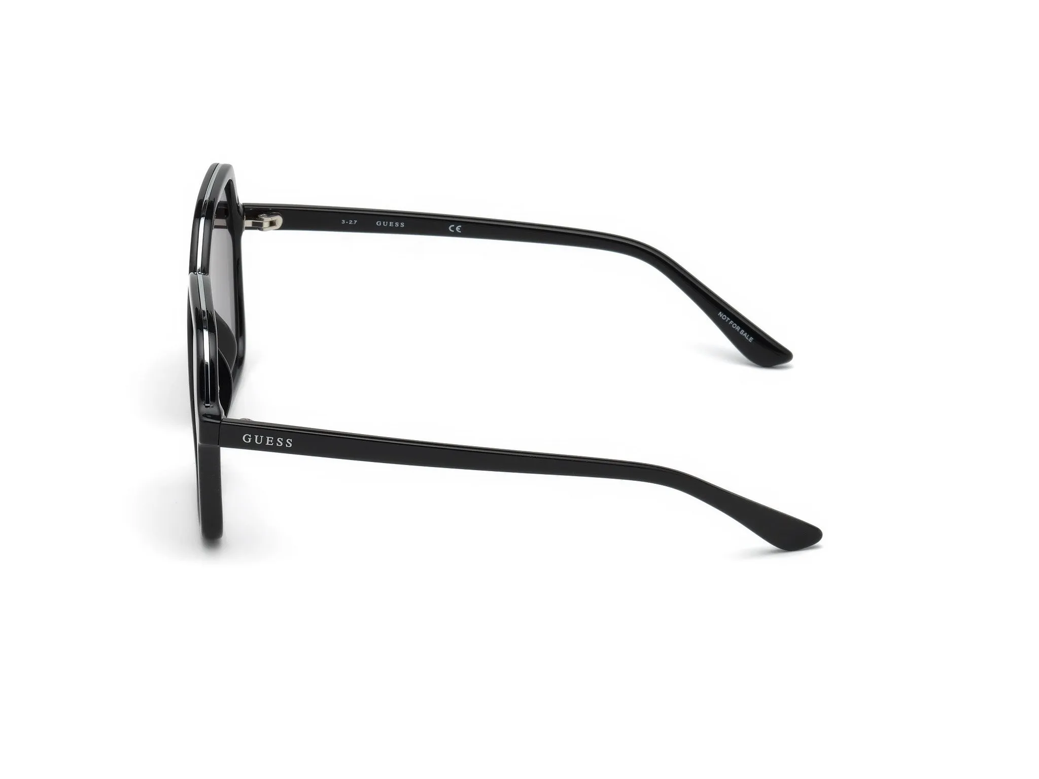 Guess GU7557 01B Occhiali da sole Iniettato Nero Fumo Geometrica Normale Sfumato - immagine 2