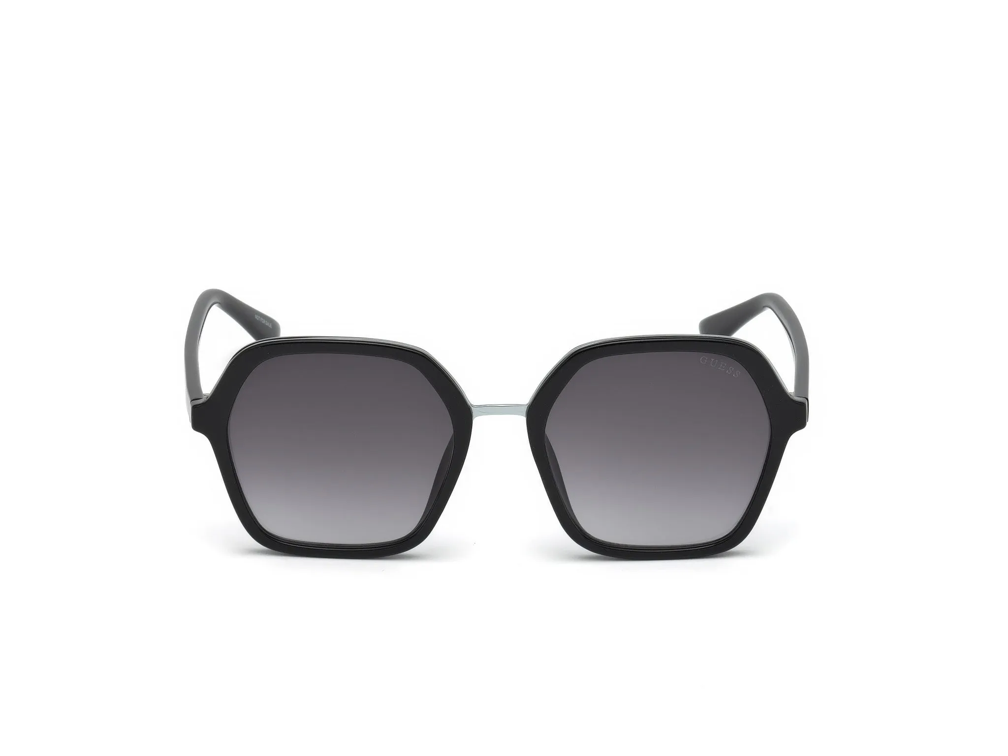 Guess GU7557 01B Occhiali da sole Iniettato Nero Fumo Geometrica Normale Sfumato - immagine 3