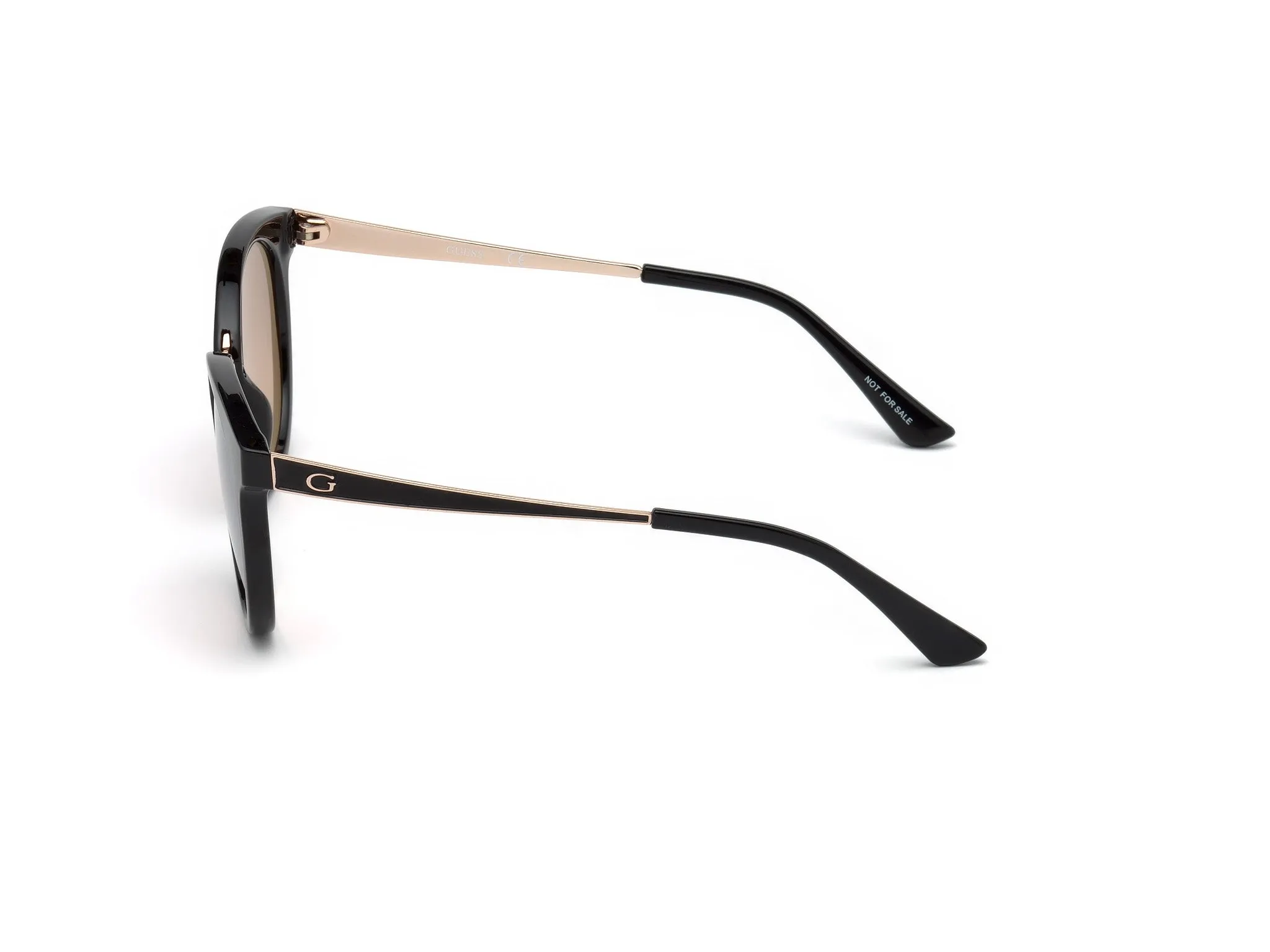 Guess GU7459 05Z Occhiali da sole Iniettato Nero Viola Rotonda Normale Sfumato - immagine 2