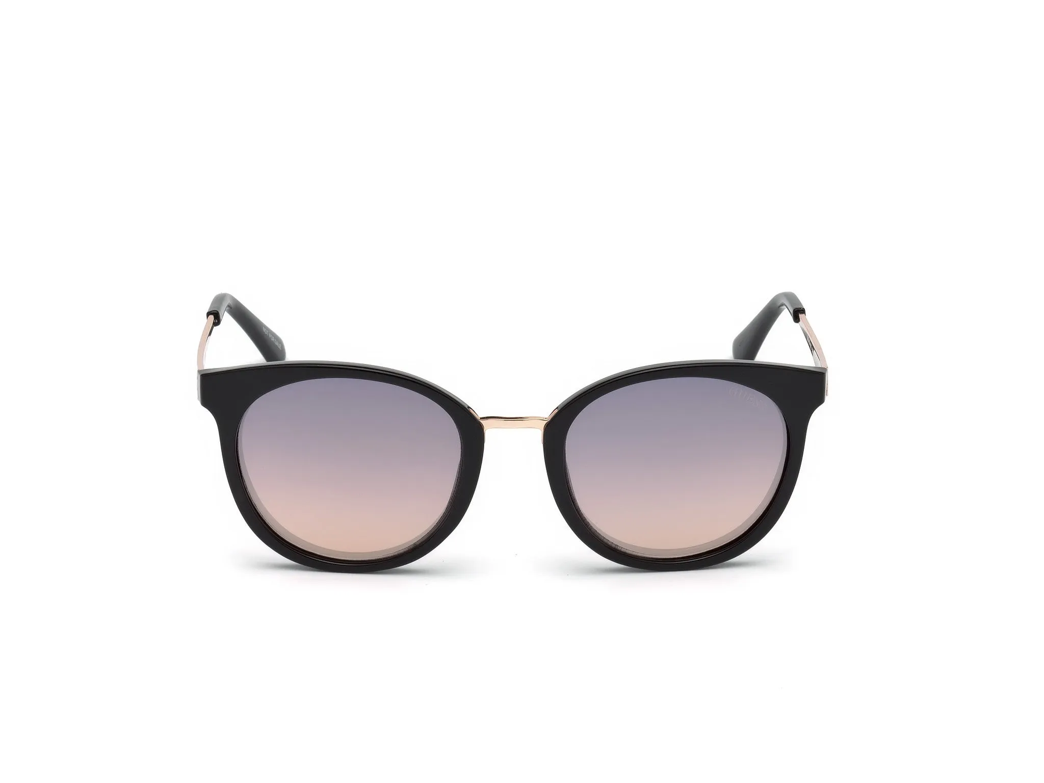 Guess GU7459 05Z Occhiali da sole Iniettato Nero Viola Rotonda Normale Sfumato - immagine 3
