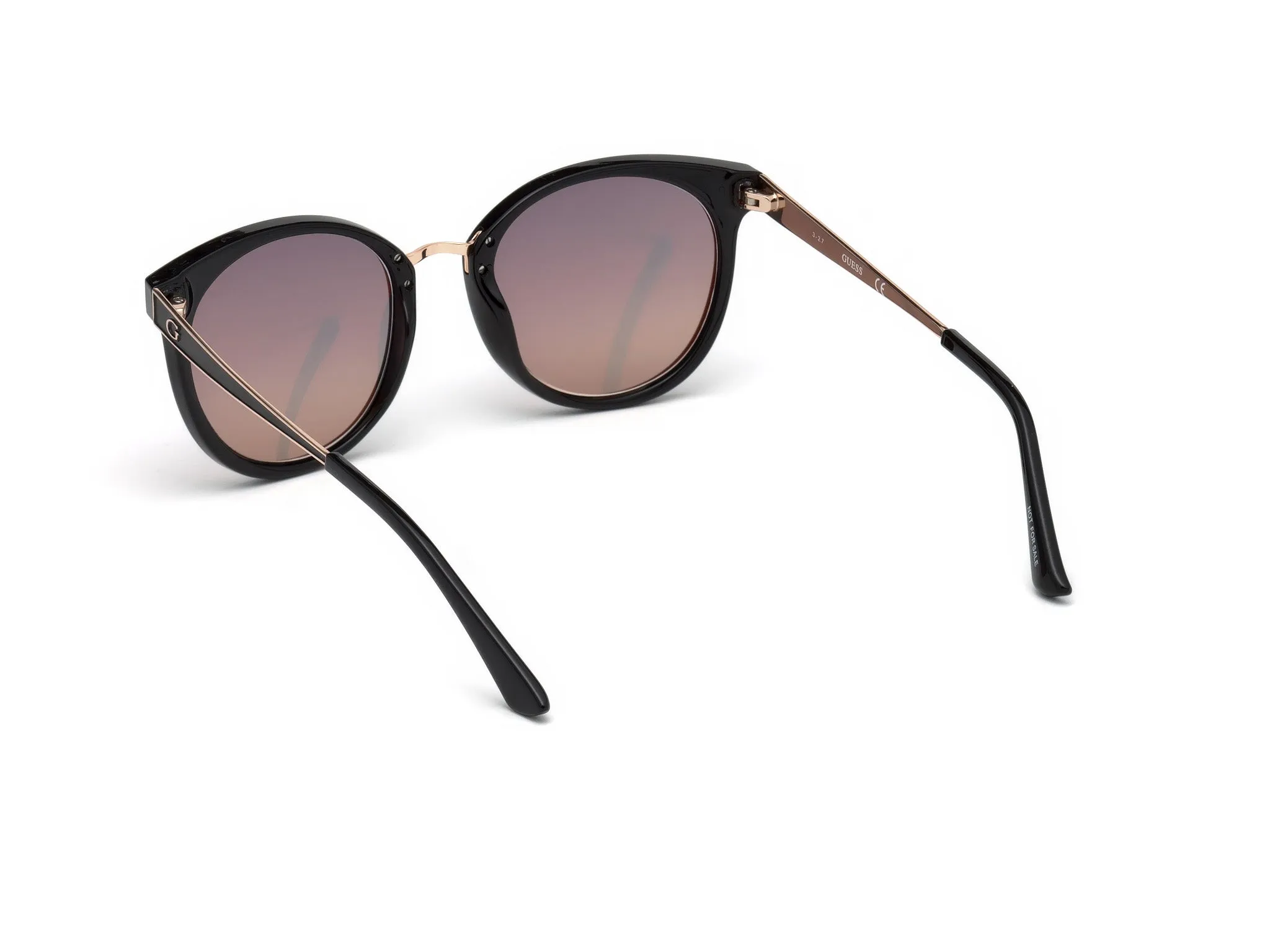 Guess GU7459 05Z Occhiali da sole Iniettato Nero Viola Rotonda Normale Sfumato - immagine 4