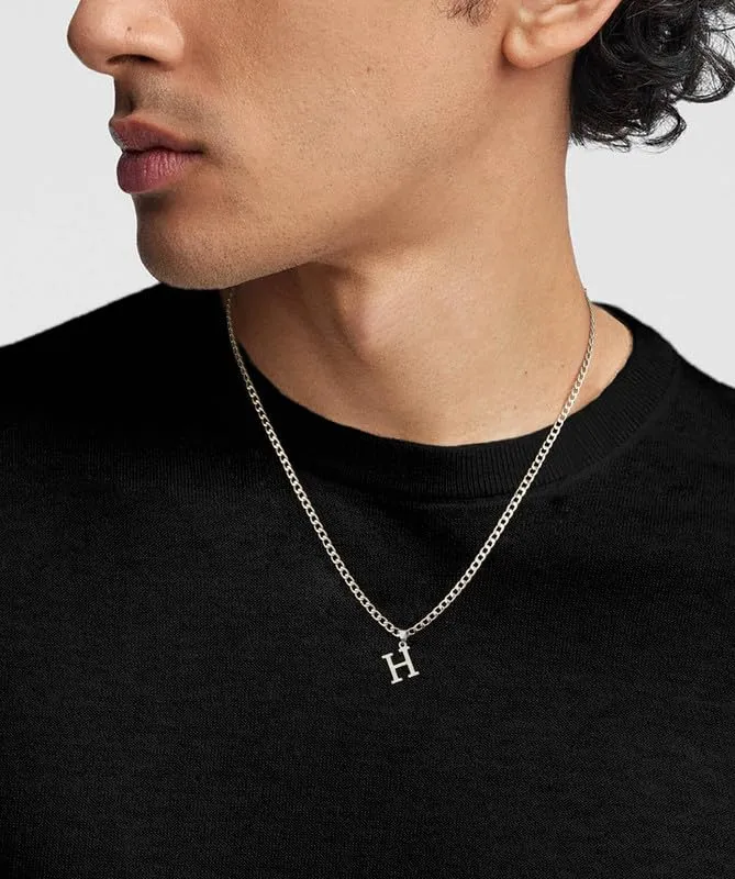 SEFORICO Collana con iniziale da uomo, collana personalizzata per fidanzato, fratello, figlio, regalo di compleanno per uomini, collane a catena cubana per ragazzi e uomini, gioielli da 4 mm e 50 cm - immagine 2