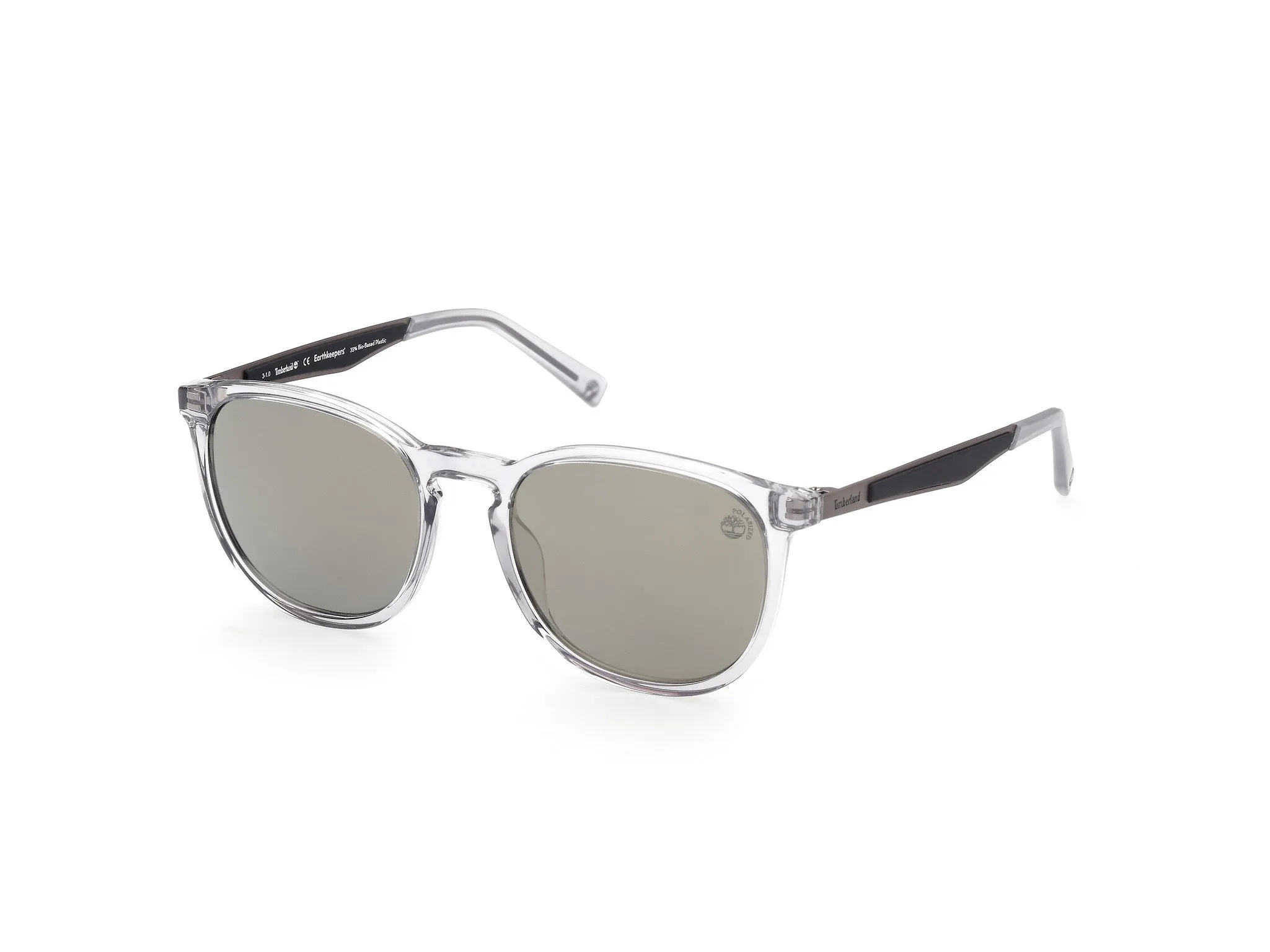 Timberland TB9235 27D Occhiali da sole Iniettato Trasparente Fumo Rotonda Polarizzata - immagine 1