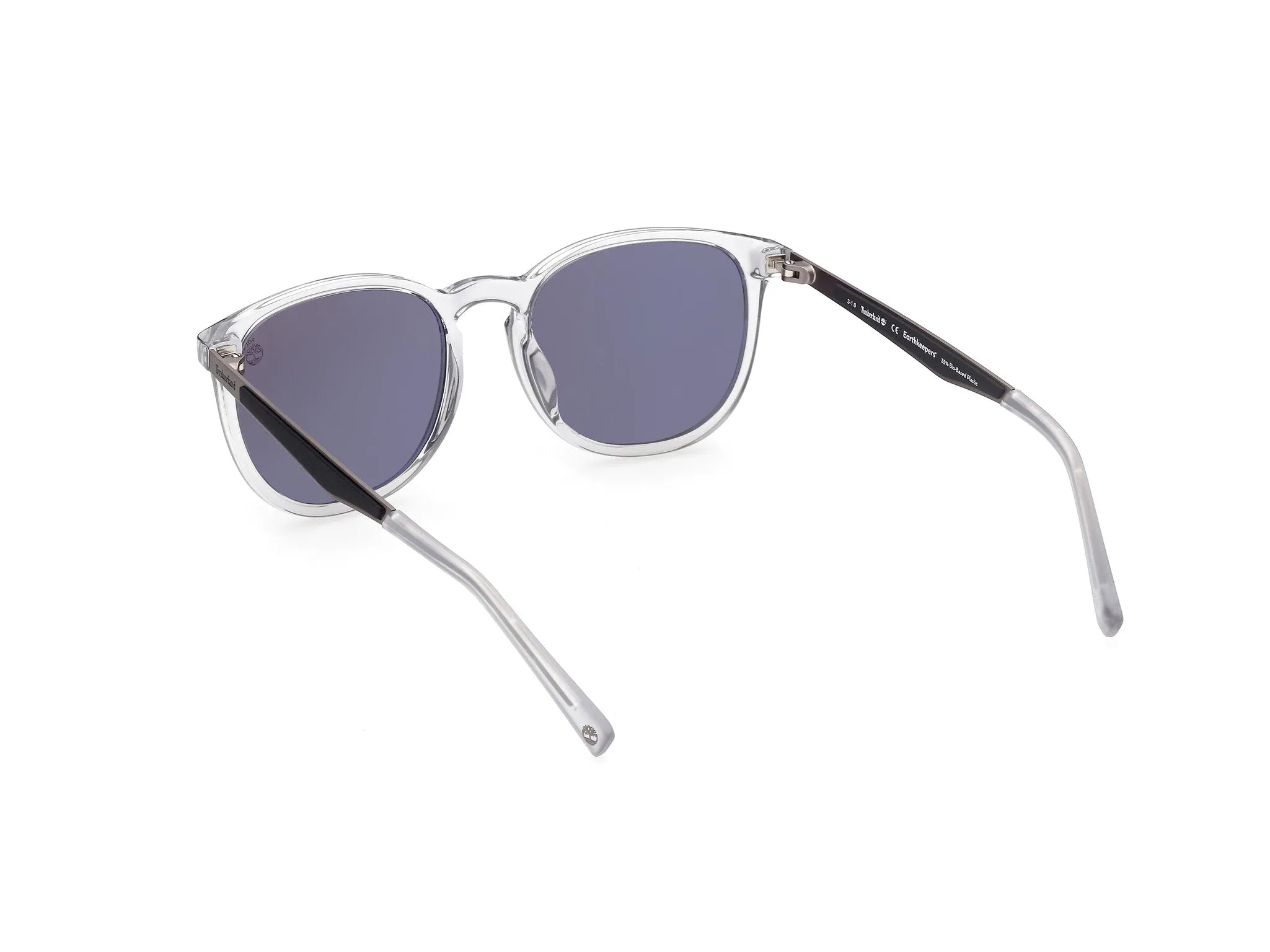 Timberland TB9235 27D Occhiali da sole Iniettato Trasparente Fumo Rotonda Polarizzata - immagine 4