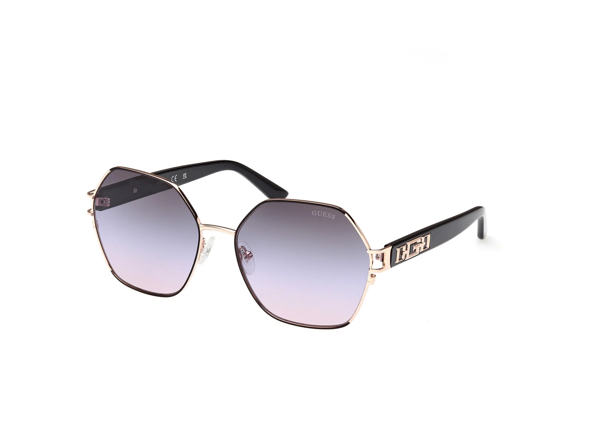 Guess GU7913 05Z Occhiali da sole Metallo Nero Viola Geometrica Normale Sfumato - immagine 1