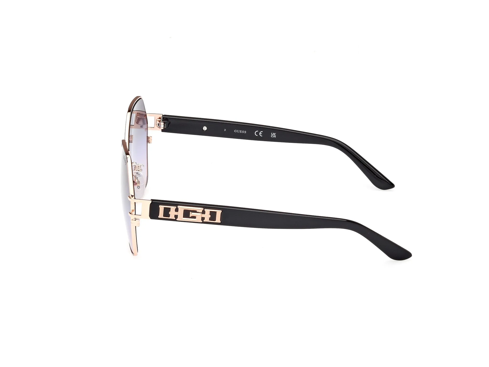 Guess GU7913 05Z Occhiali da sole Metallo Nero Viola Geometrica Normale Sfumato - immagine 2