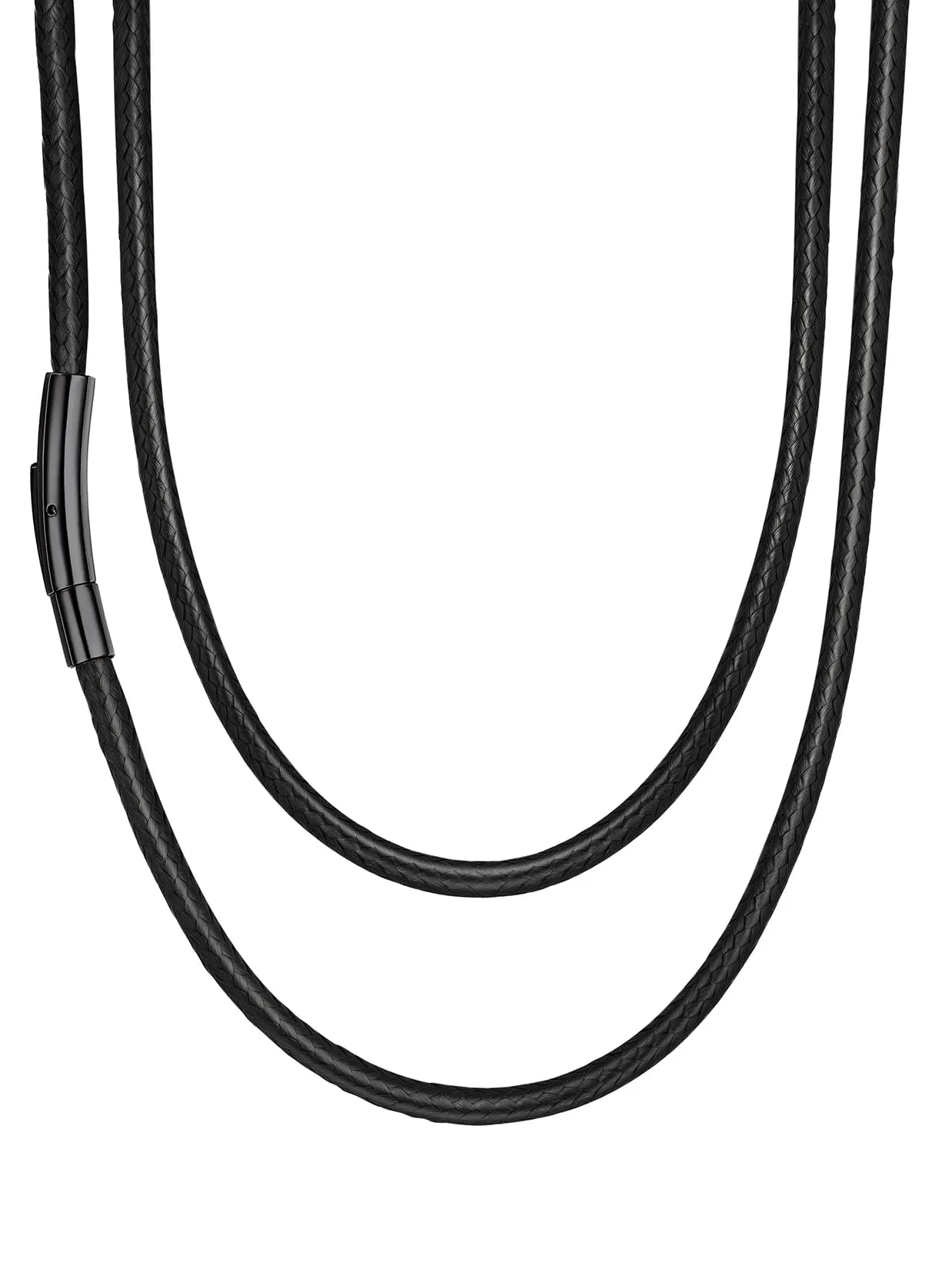 Suplight Collana Uomo Caucciù Sottile 2mm Lunga 51cm Chiusura Nero - immagine 1