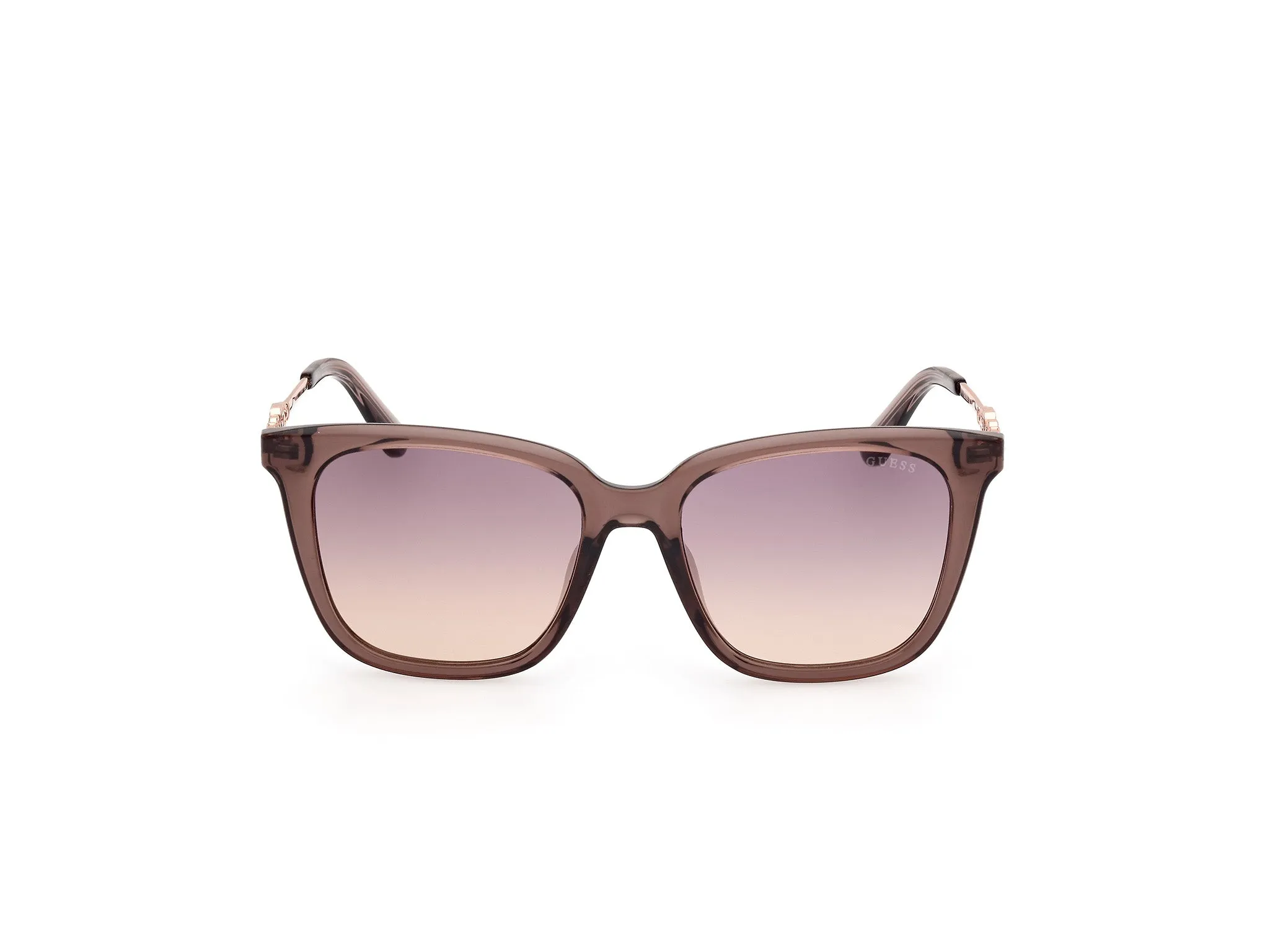Guess GU7886 59Z Occhiali da sole Iniettato Beige Viola Squadrata Normale Sfumato - immagine 3