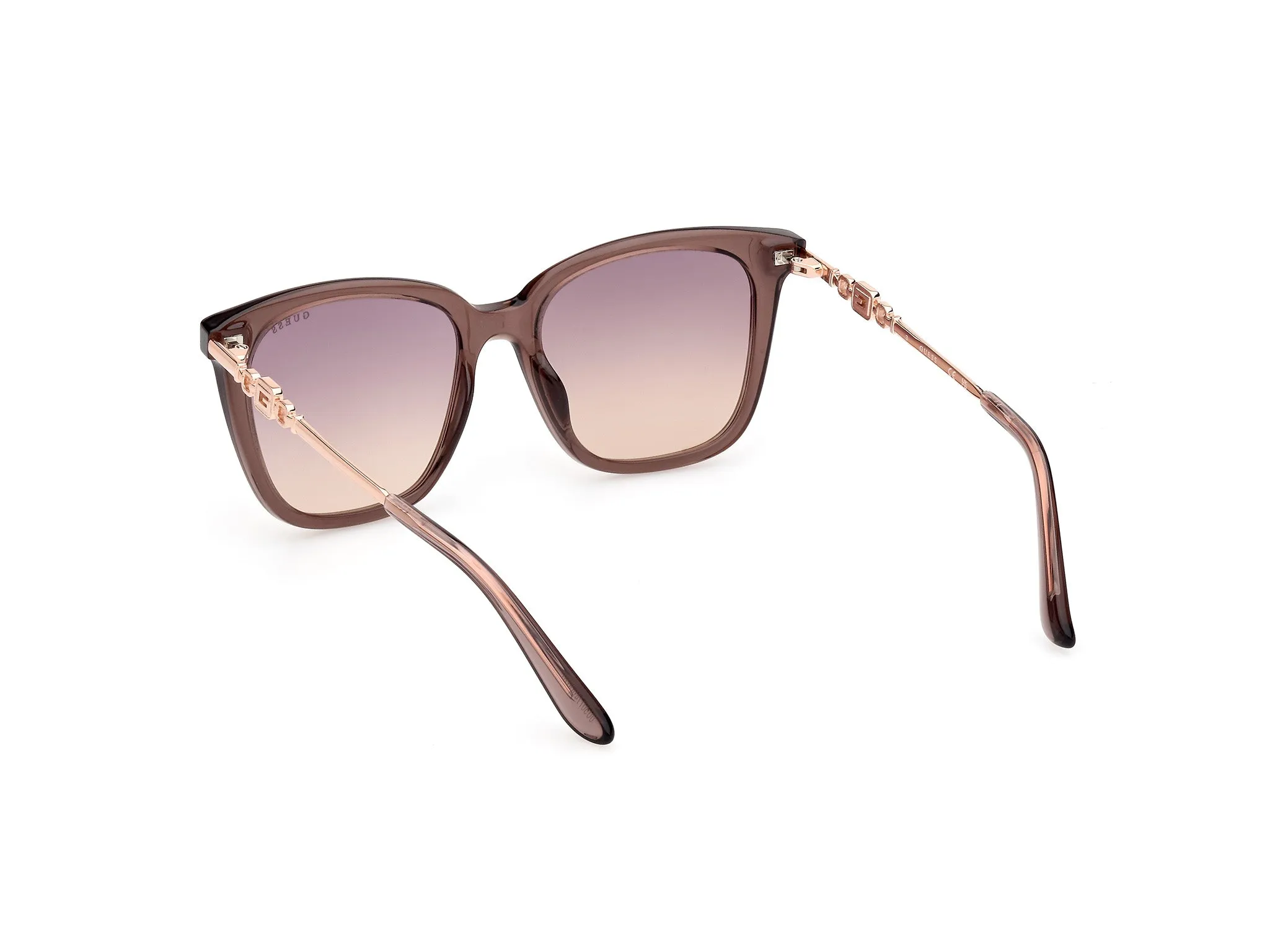 Guess GU7886 59Z Occhiali da sole Iniettato Beige Viola Squadrata Normale Sfumato - immagine 4