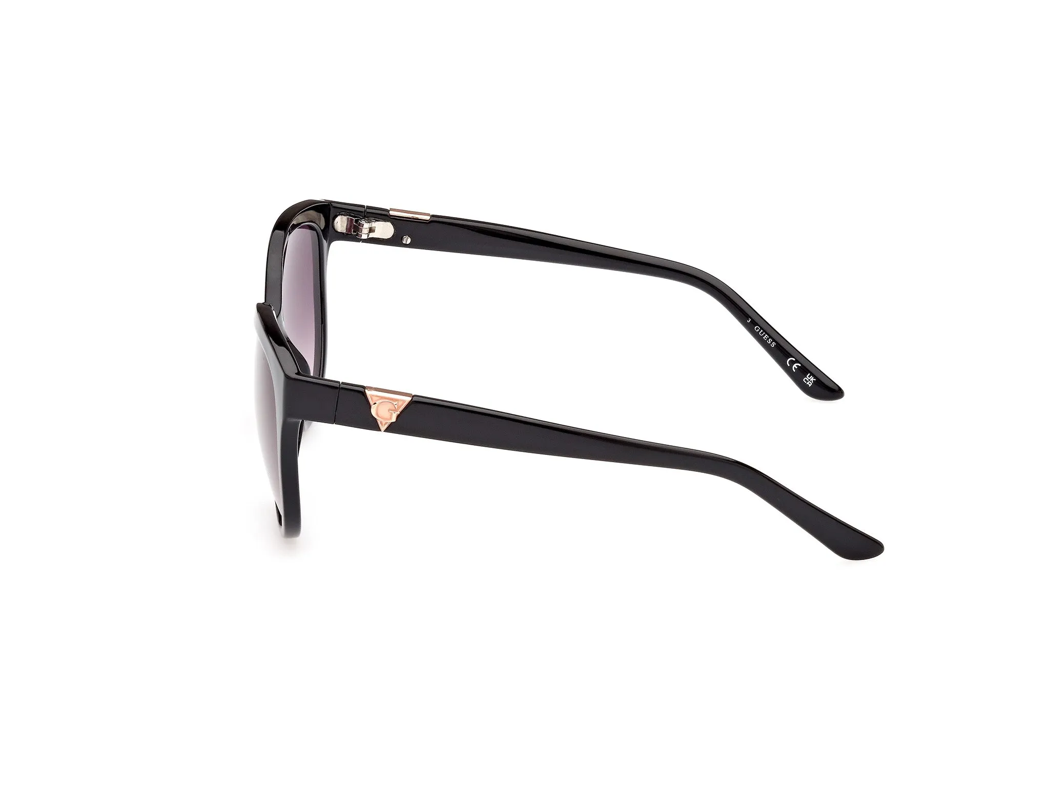 Guess GU7877 01B Occhiali da sole Iniettato Nero Fumo Rotonda Normale Sfumato - immagine 2
