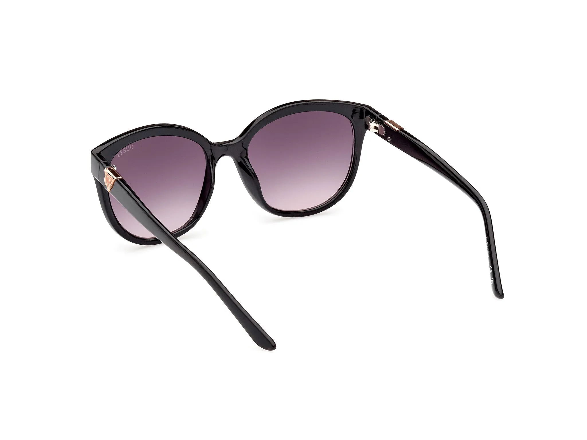 Guess GU7877 01B Occhiali da sole Iniettato Nero Fumo Rotonda Normale Sfumato - immagine 4